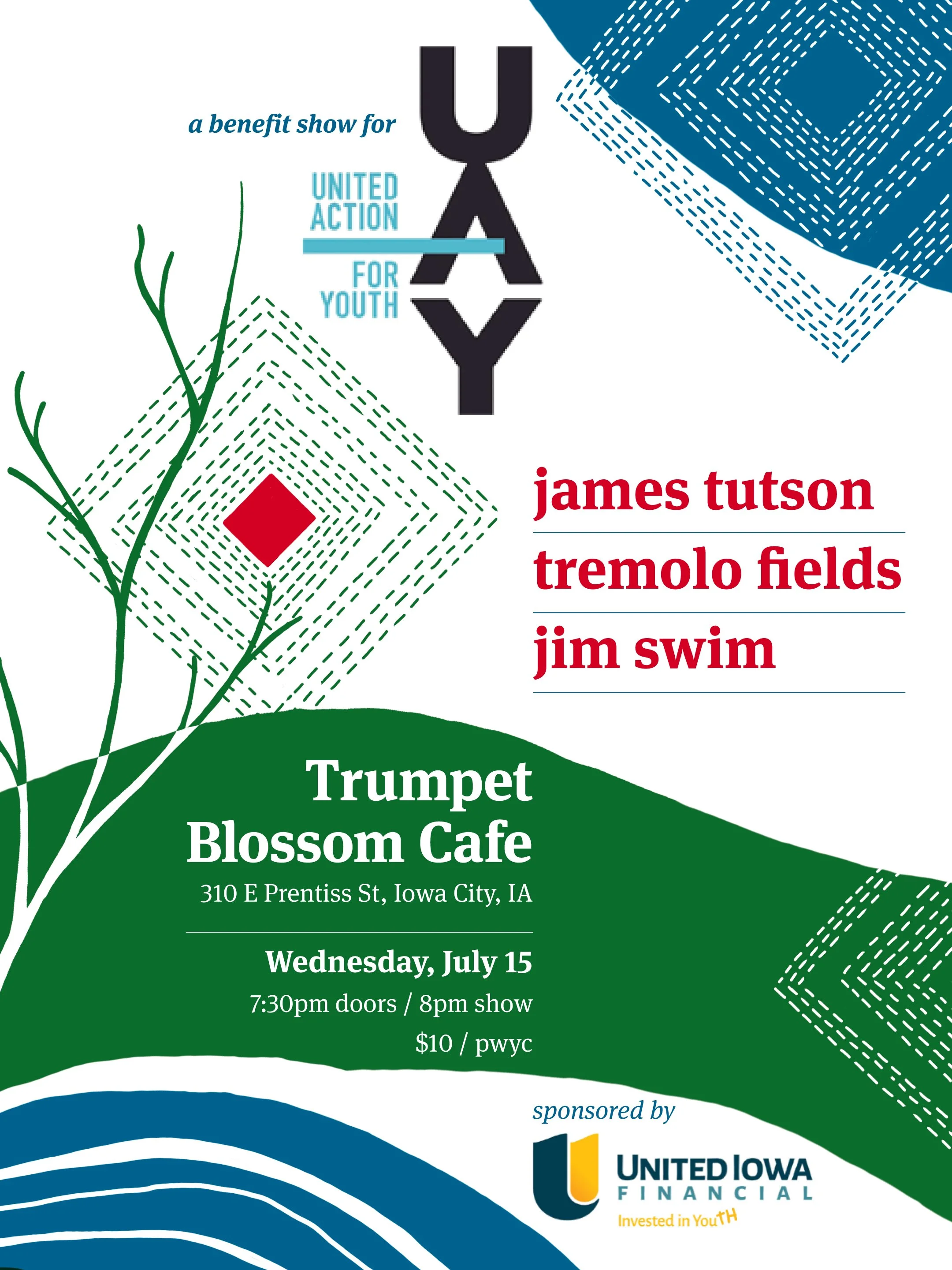 UAY Benefit Show: Tremolo Fields, James Tutson, Jim Swim