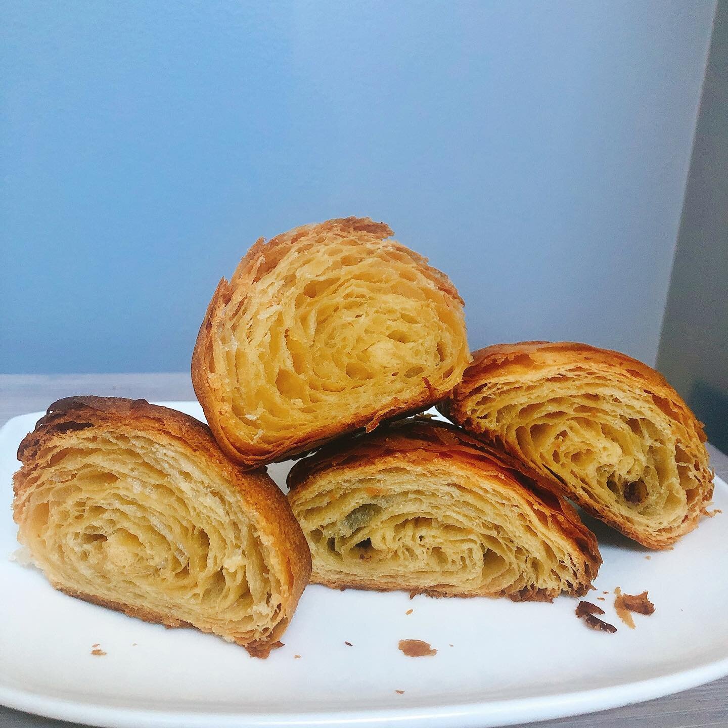 We&rsquo;ve been testing croissants since the summer and we&rsquo;re inching as close to perfection as possible. We have a few more tests to run, but here&rsquo;s a sneak peek of our croissants; made with a hint of molasses which gives a delicious fl
