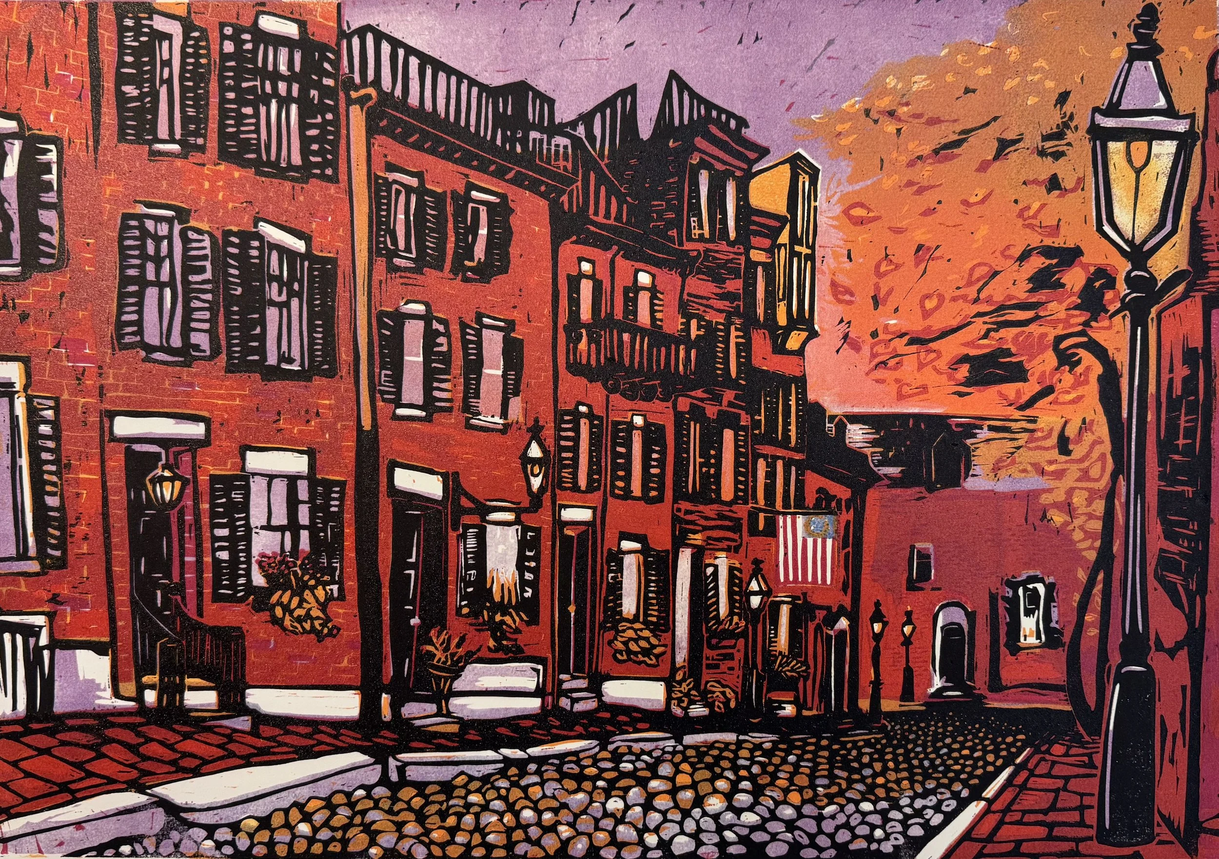 Sunset in Boston, Woodblock Print
Edition of 60, 18"x24" $125