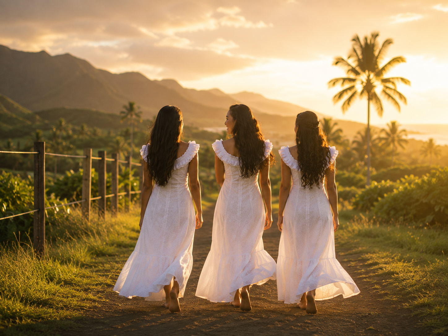 white hawaiian dresses for young people