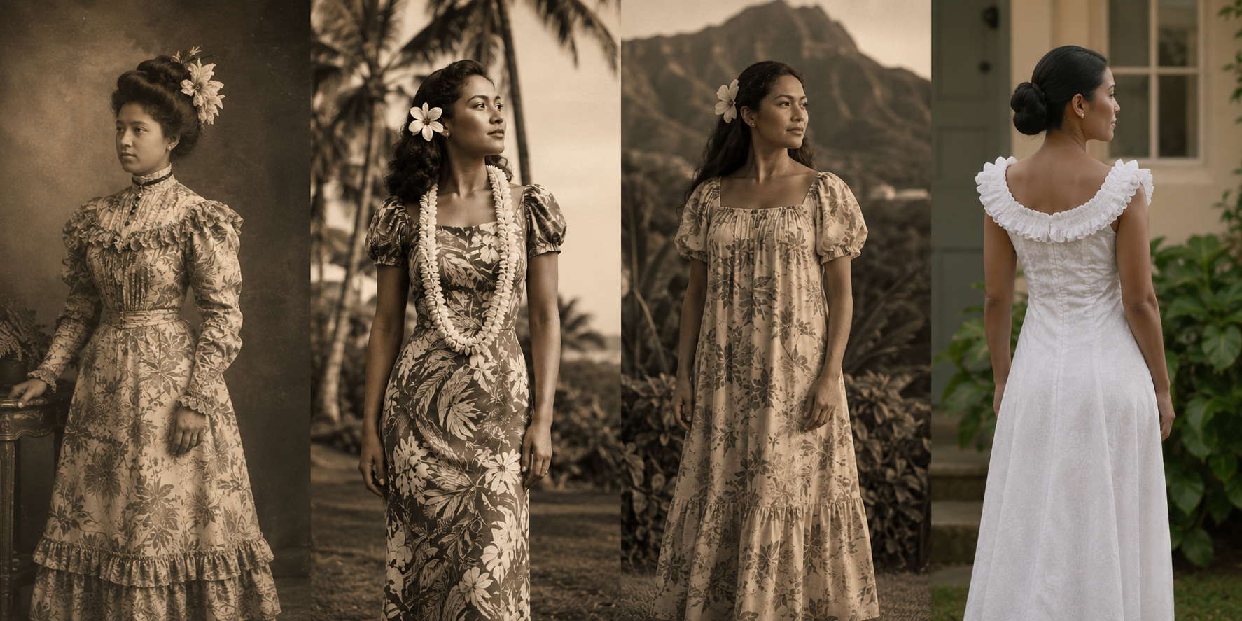 history of Hawaiian dress queens fashion