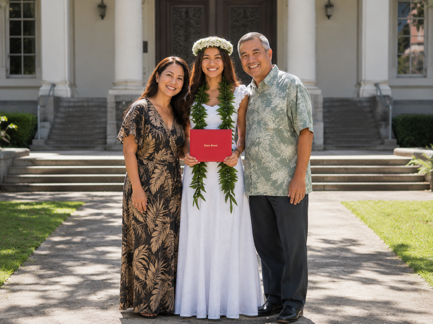 Hawaii Graduation Dress White