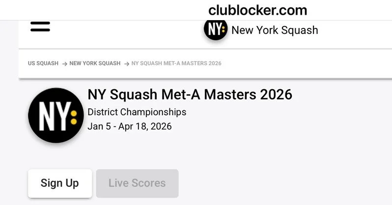 Sign-up extended to 1/3/26. 
Join us in the MET MASTERS, the NY Squash self-scheduling tournament from January through April 2026. It&rsquo;s great fun and preparation or the US MASTERS in NYC this year!
#squash @nysquash @ussquash @musto.john @richa