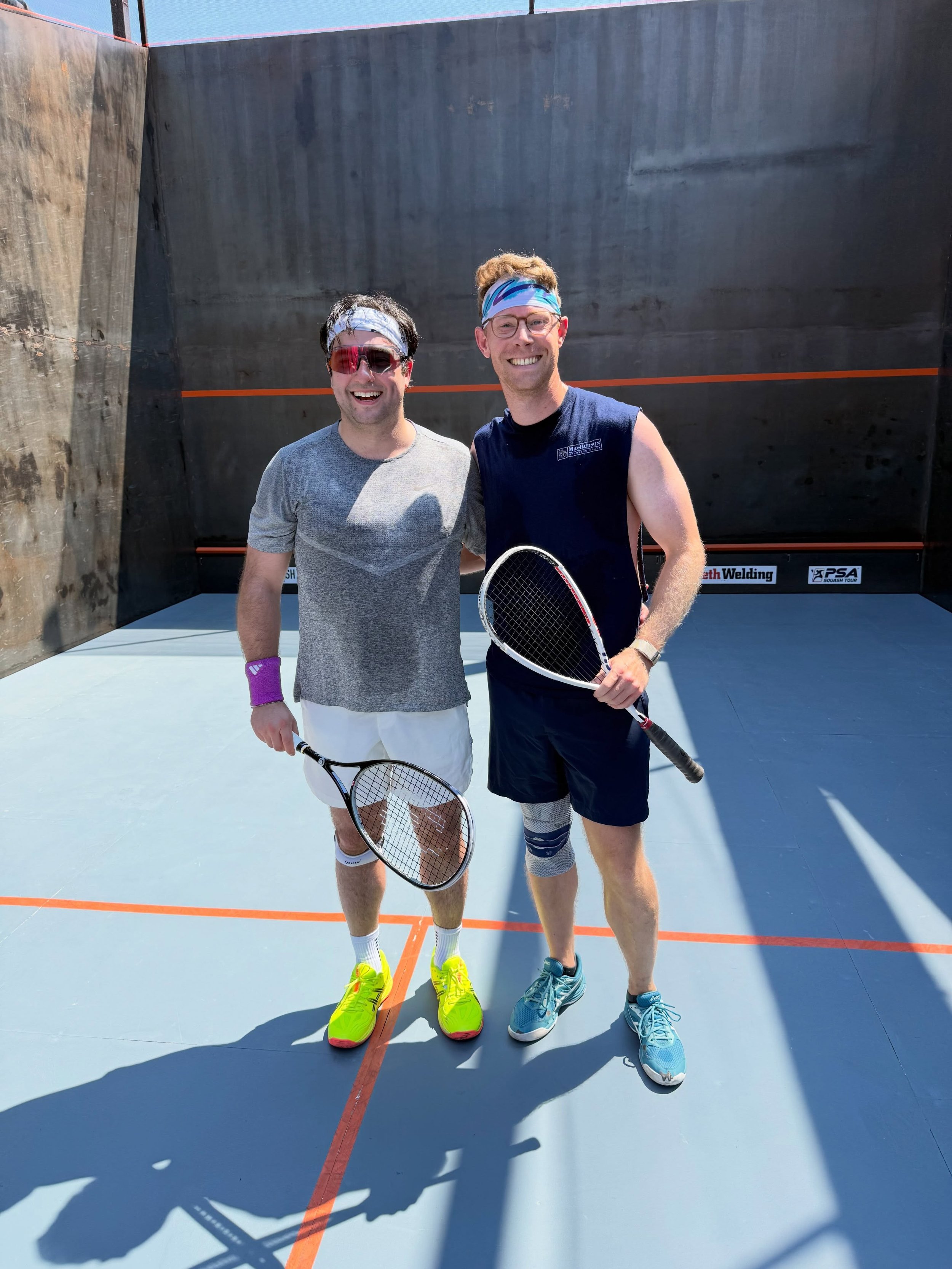 Omid and Gary play squash on a sunny summer Sunday. 

Very cool. 😎
