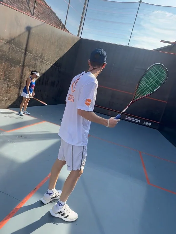 NYC Summer Open Semi Final Matches. James and Vera, Jonny and HP. #squash #outdoorsquash #summertime