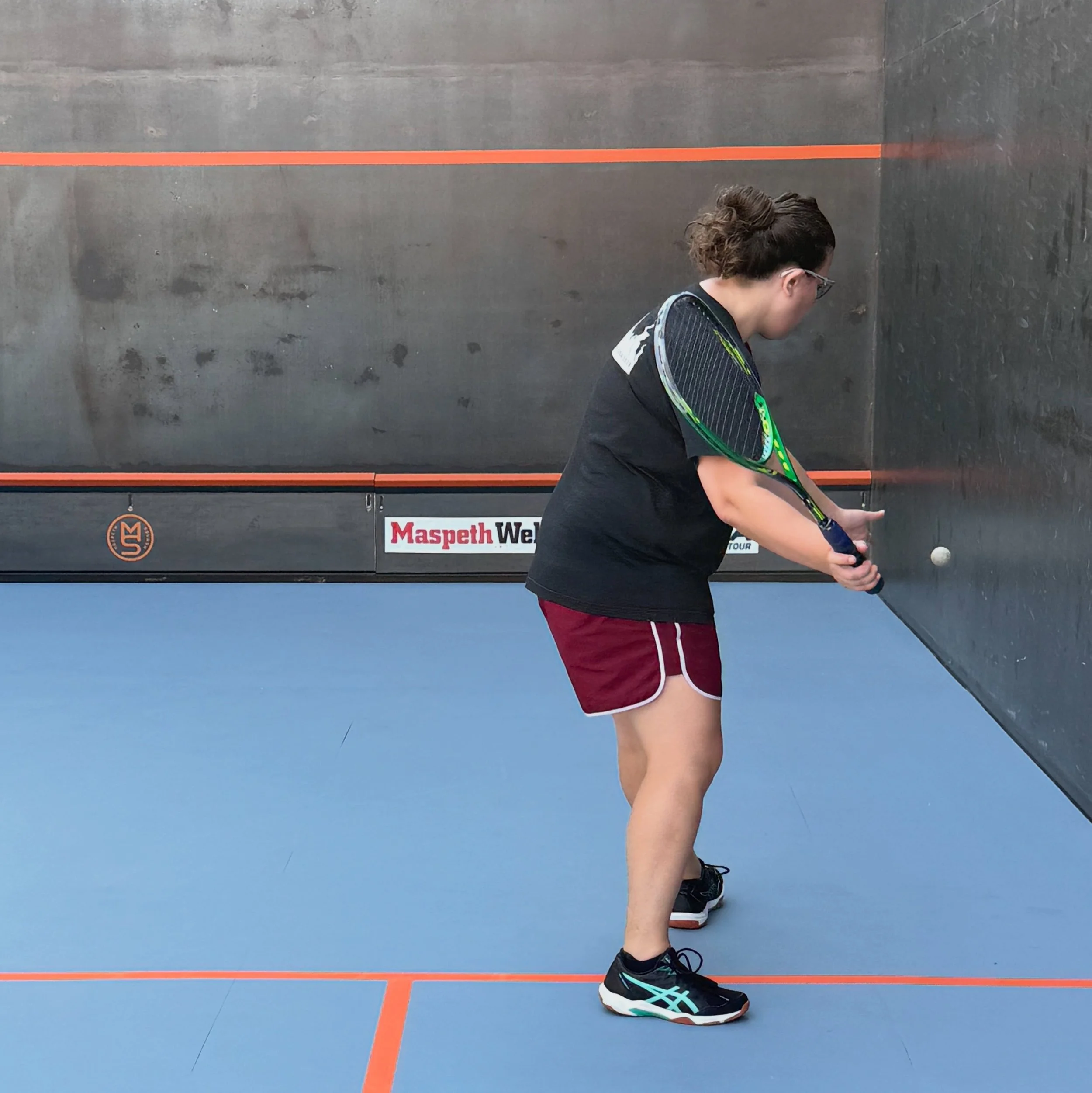 Becca and Larry, thanks for coming out to play in our NYC Summer Squash Open. @nysquash @ussquash Tournament on the steel court in Queens NYC. #squash