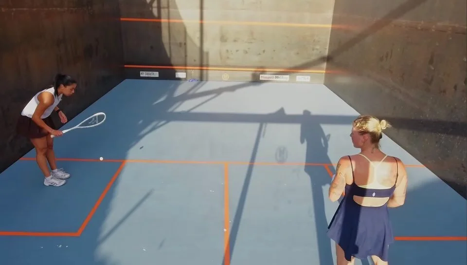Look through these photos and look again. This historic outdoor steel court PSA Challenger Tour Final between Alina Bushma and Nour Khafagy started in the sun at 5 pm on Sunday September 3, 2026 in the Maspeth Welding Intsel Steel Court PSA Women&rsq