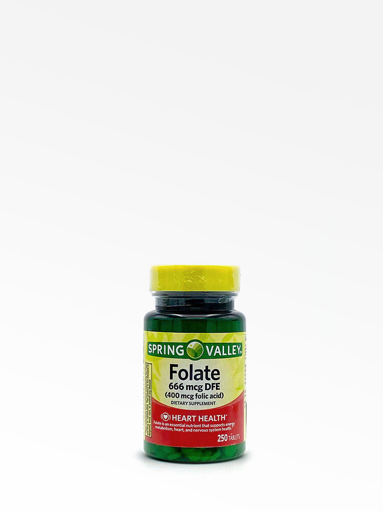 Spring Valley Folate 666 mcg DFE (400 mcg Ácido Fólico)