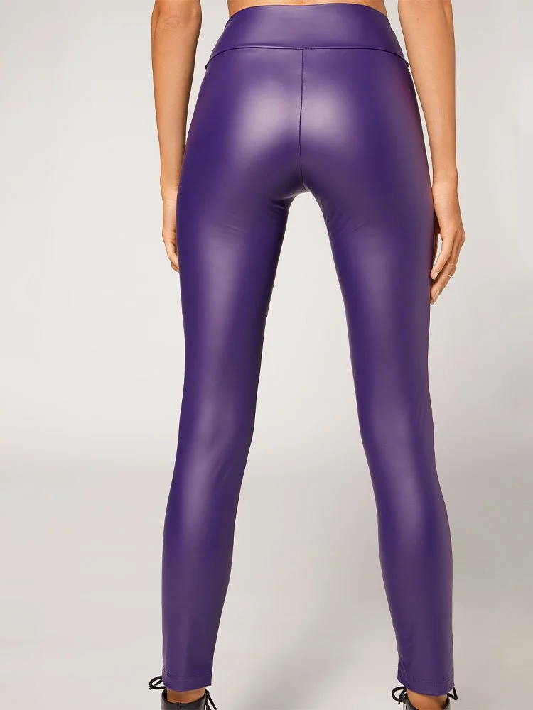 María Pombo Leggings De Cuero Calzedonia Leggins Termicos