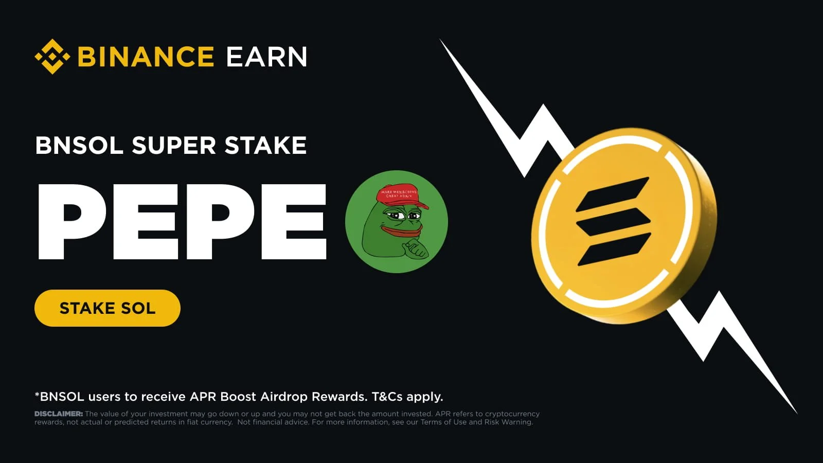 Earn PEPE Airdrop Rewards by Staking SOL on Binance – BNSOL Super Stake Program