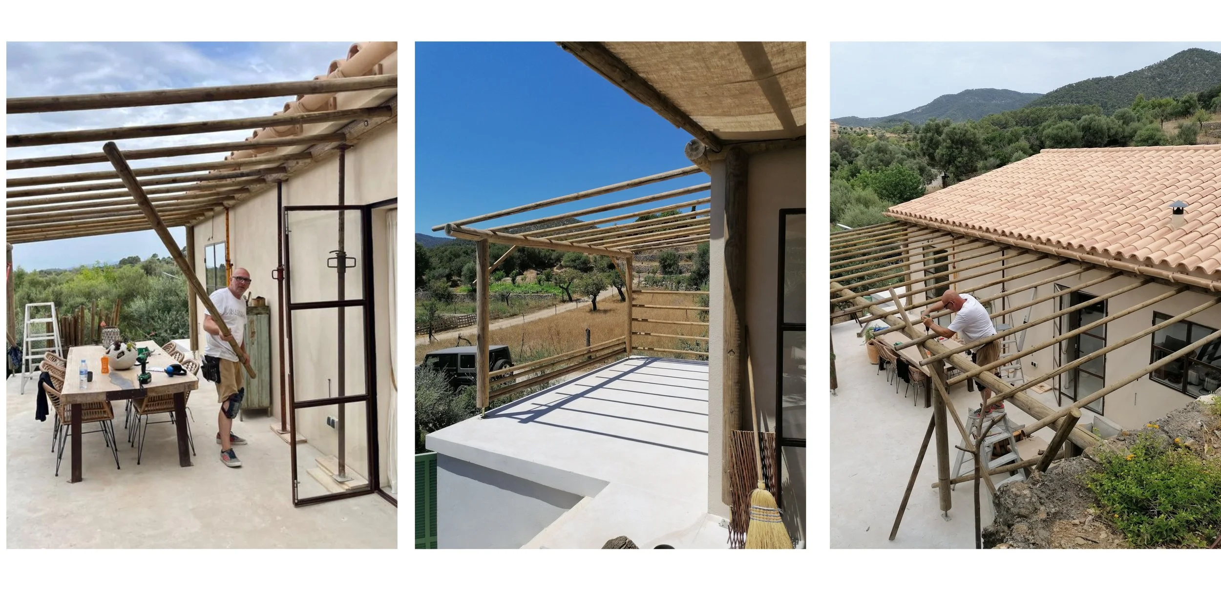 Hand-Built Pergola in a Mallorca Garden