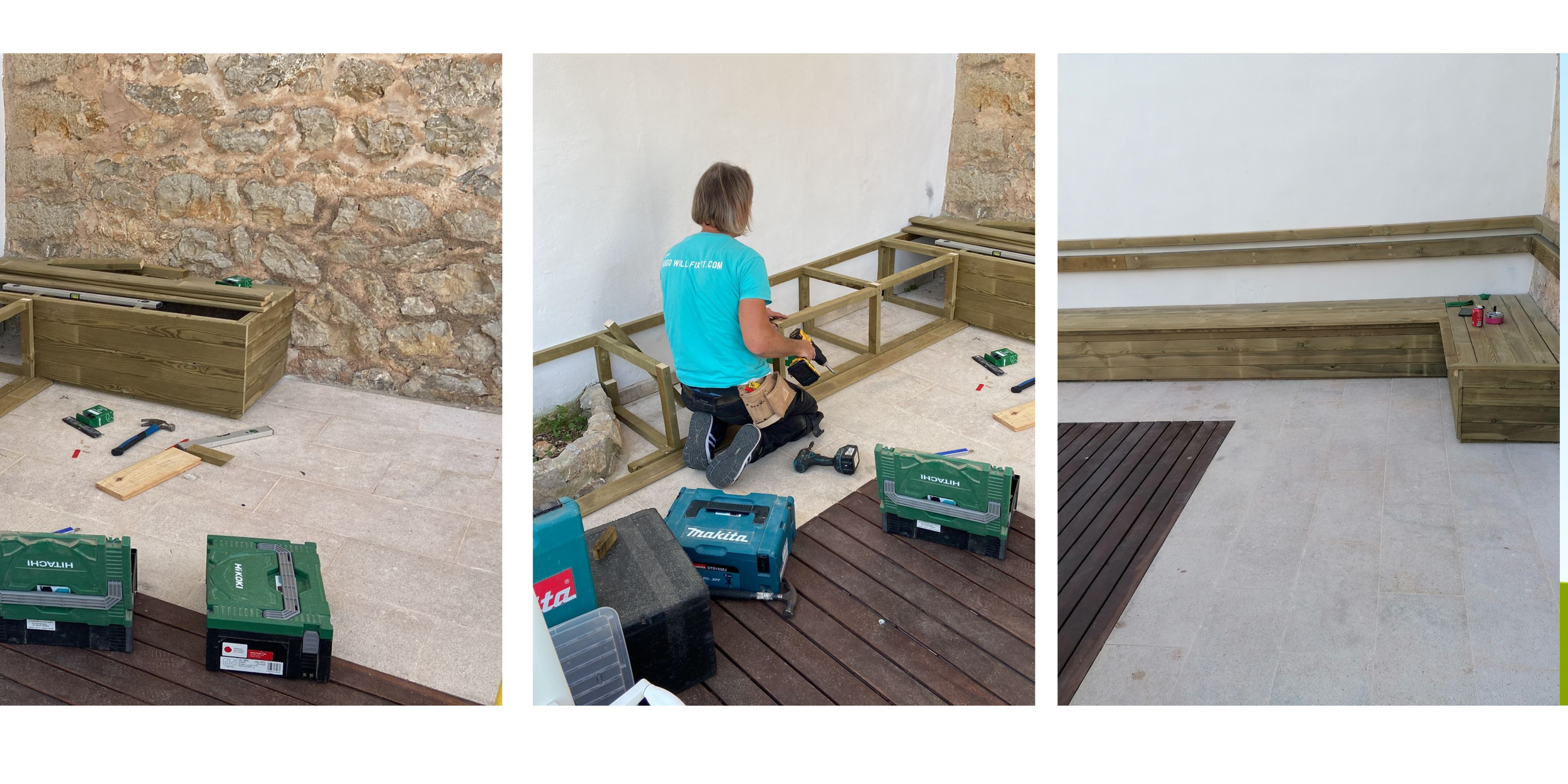 Outdoor wooden bench