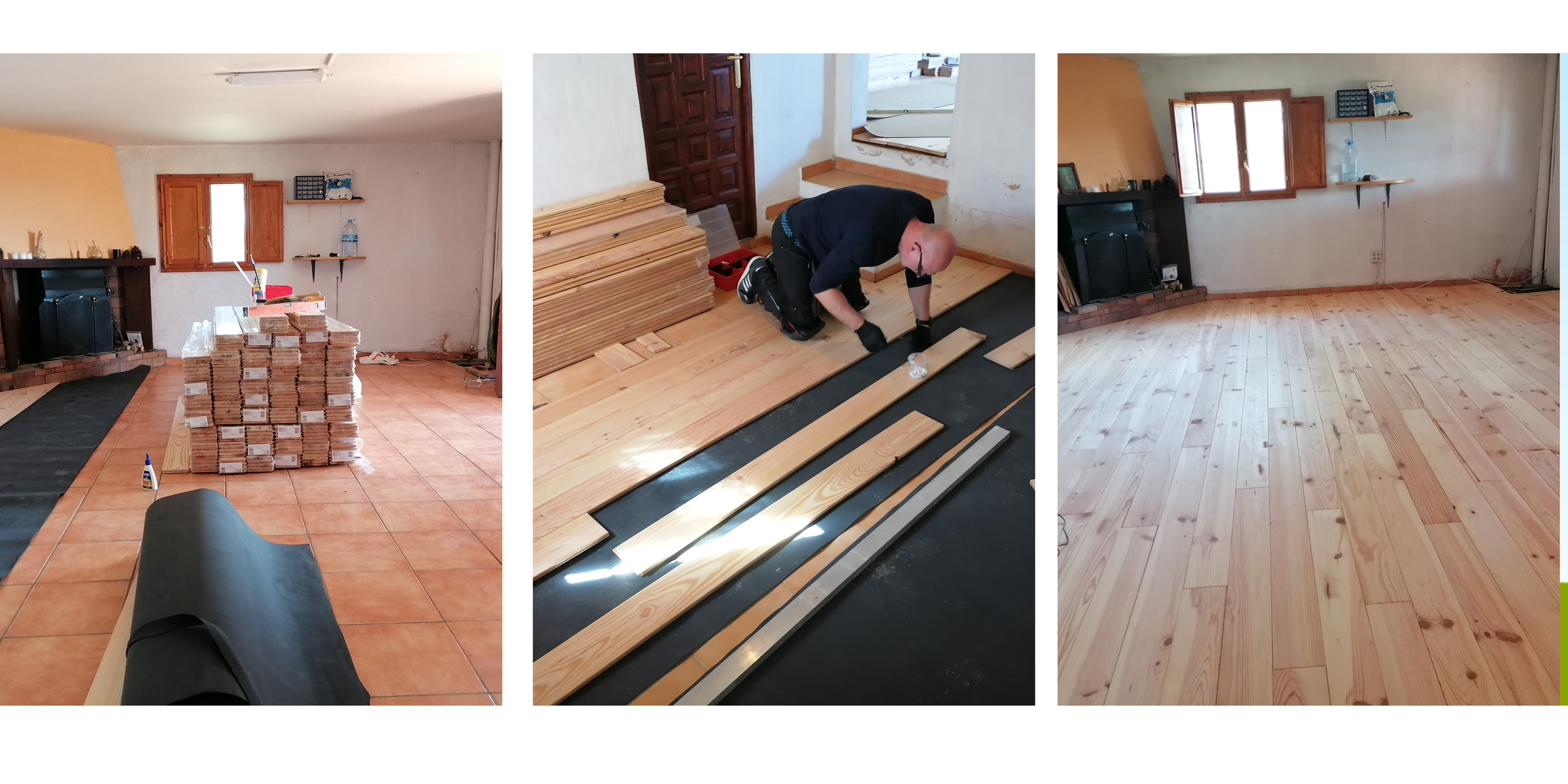 Wooden floor in a casita