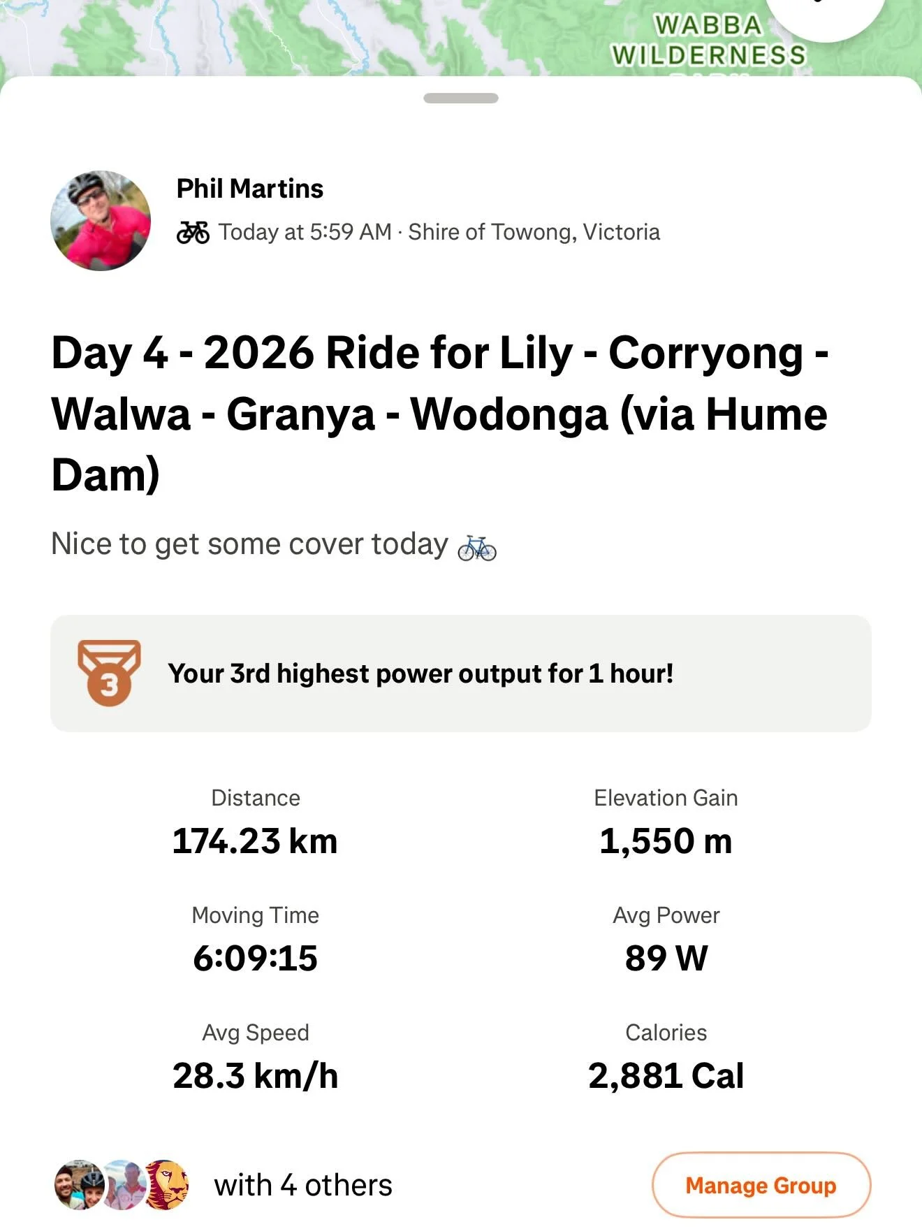 Day 4 - 2026 @live4lily Foundation Ride for Lily - Corryong to Wodonga
.
Another 6am freezing cold and foggy start out of Corryong to Walwa (thankfully Dezi had been dealt with by the time we passed through!). The fog didn&rsquo;t lift until about 11
