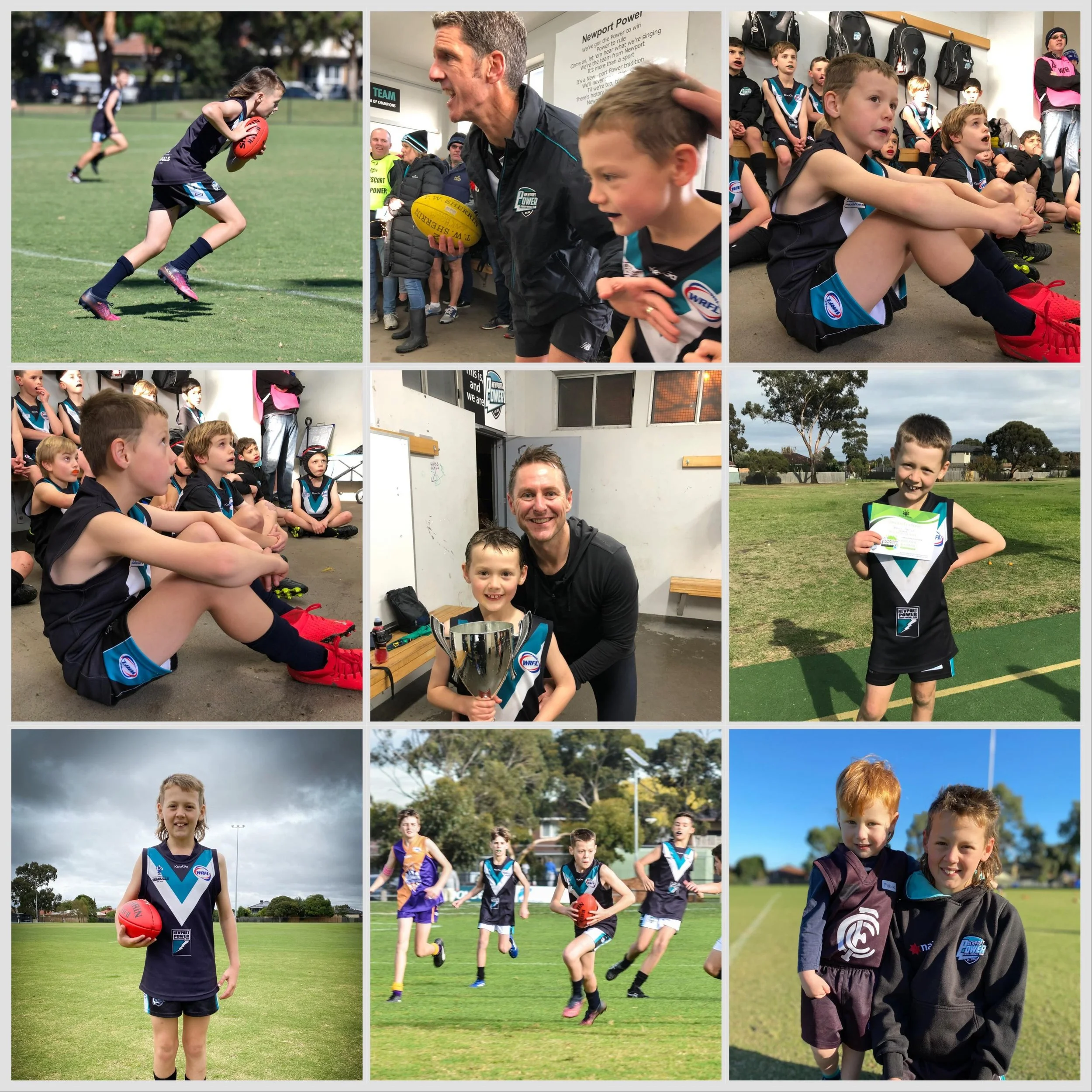 Today @seamusmartins played his 100th game for @newportpower 🖤🩵🤍
.
I&rsquo;m incredibly proud of his achievement and of the junior footy career he has had at the club over so many years, starting all those years ago at Auskick and have been very f