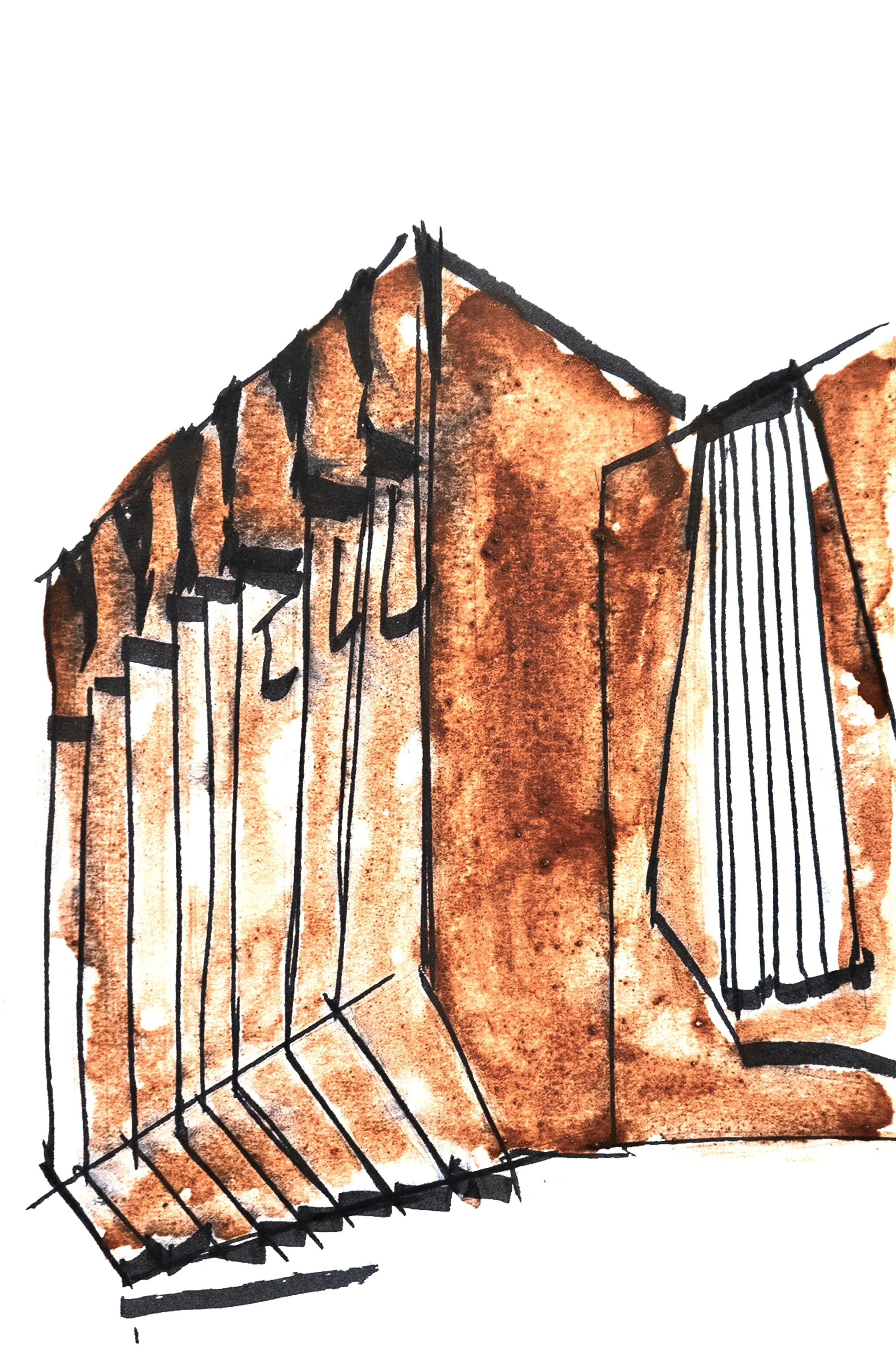 Mischa Sanders & Philipp Putzer_A Tale of Modernism #100_2025_Technique mixte sur papier_24 x 16 cm.jpeg