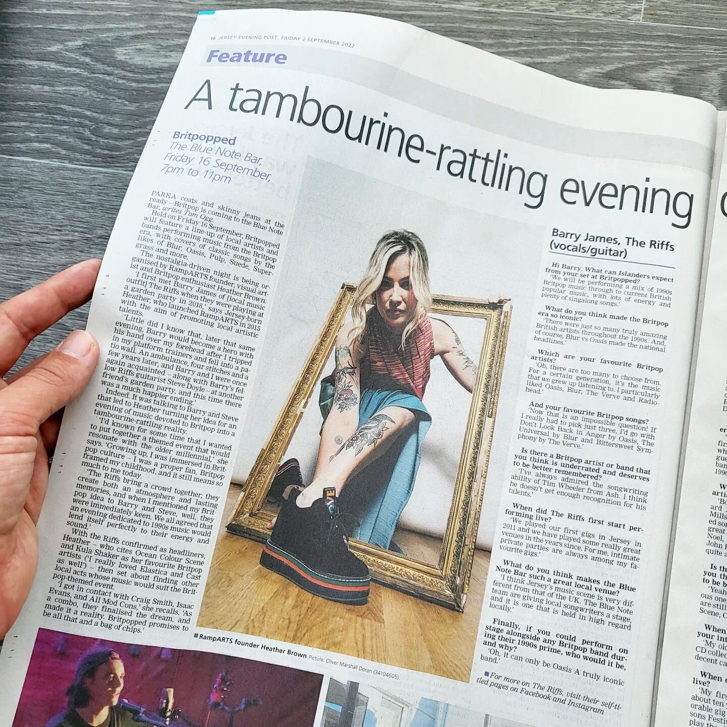 Booyah!

Thank you @jepnews for this hella two page spread in today's paper, celebrating our Britpopped event at @bluenotejsy on Friday 16th September 🎶

It promises to be all that and a bag of chips!!!

@theriffsjersey
@isaac.music 
@craigsmith0190