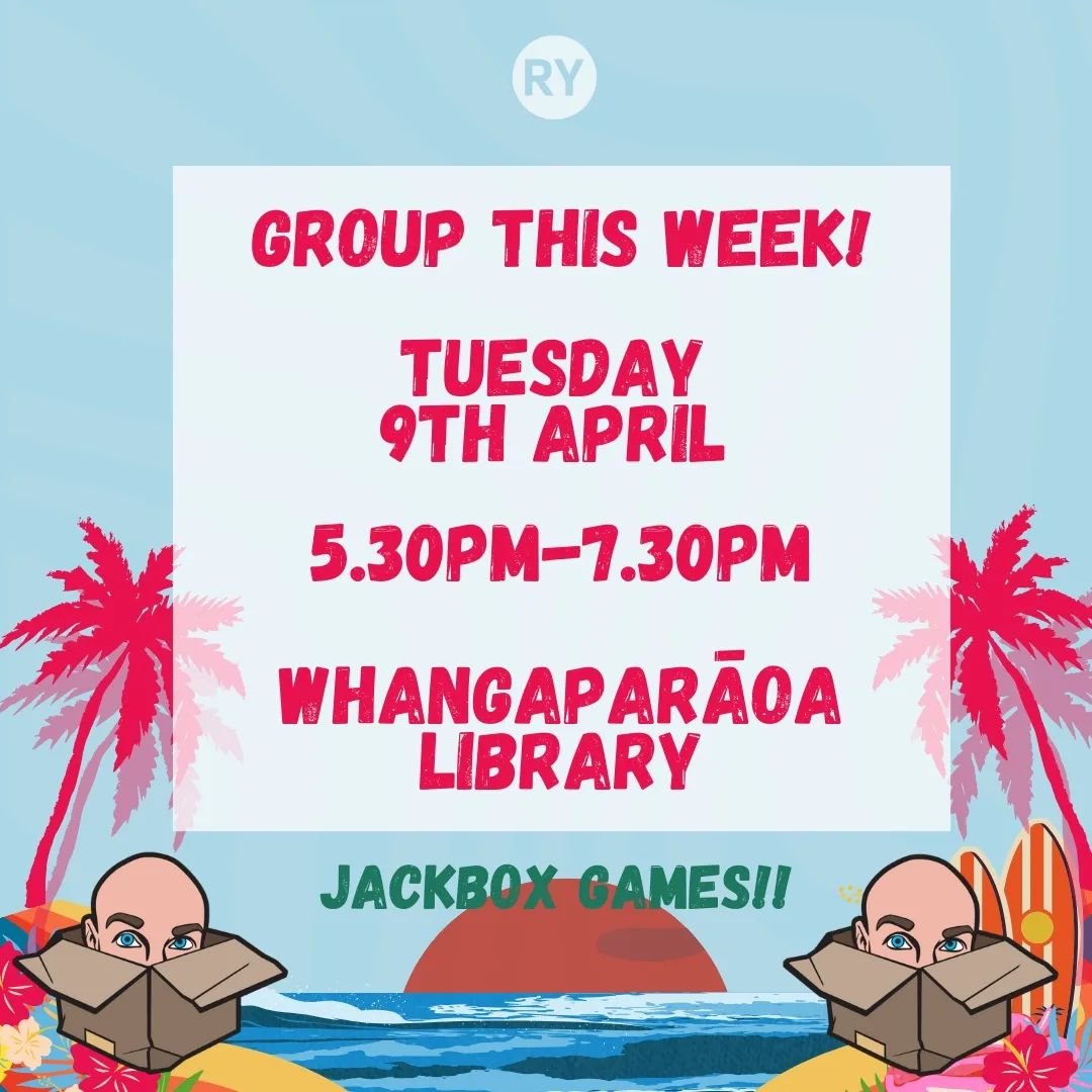 Come on down to the Whangaparaoa Library for a chill session today. We'll be playing some Jackbox games! See you there!