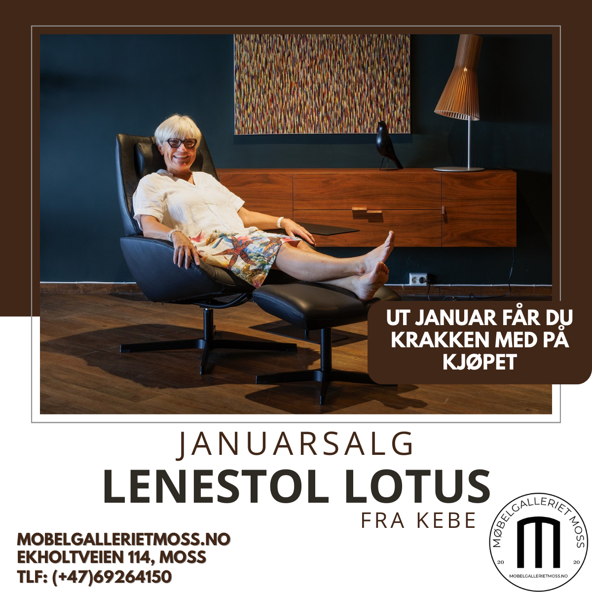 JANUARSALG! Lenestol Lotus fra Kebe.