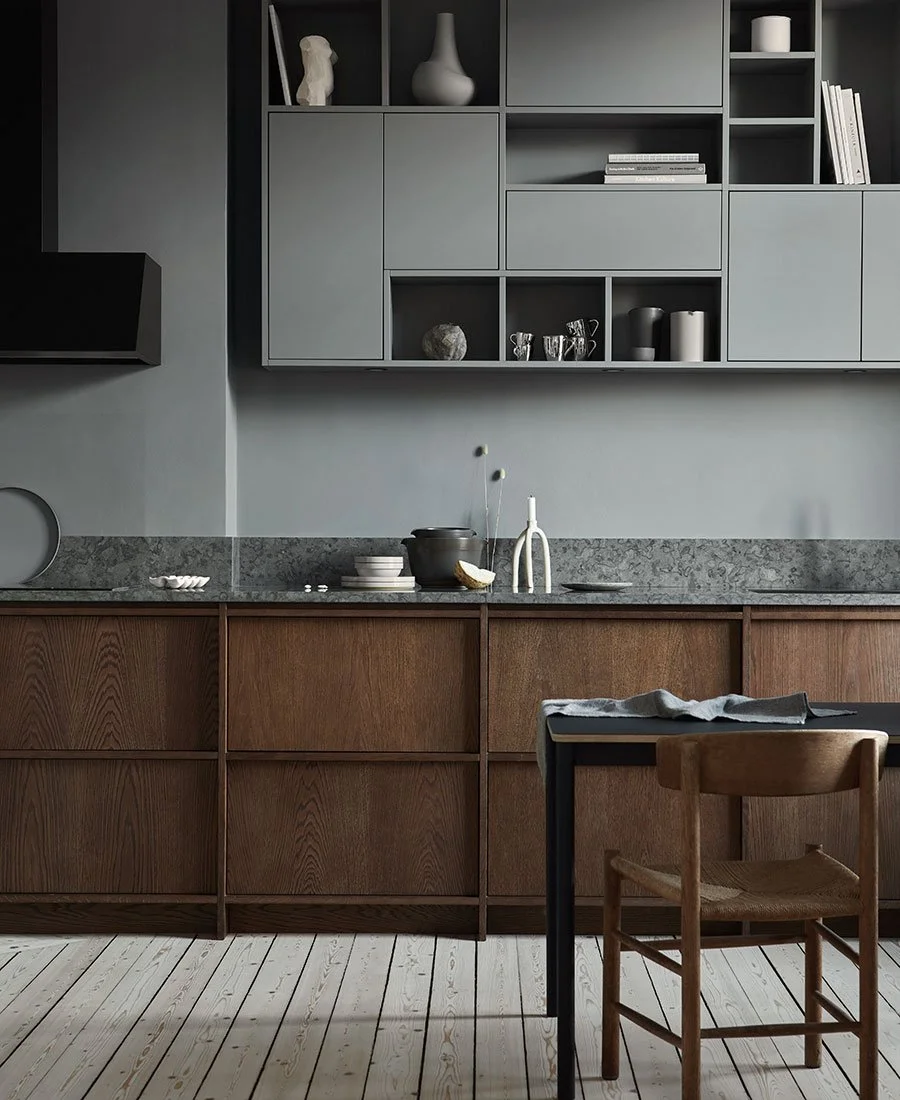 The bespoke wooden kitchen in French style