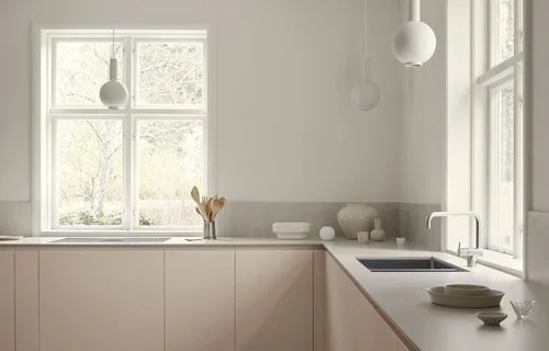 The pink minimalist kitchen