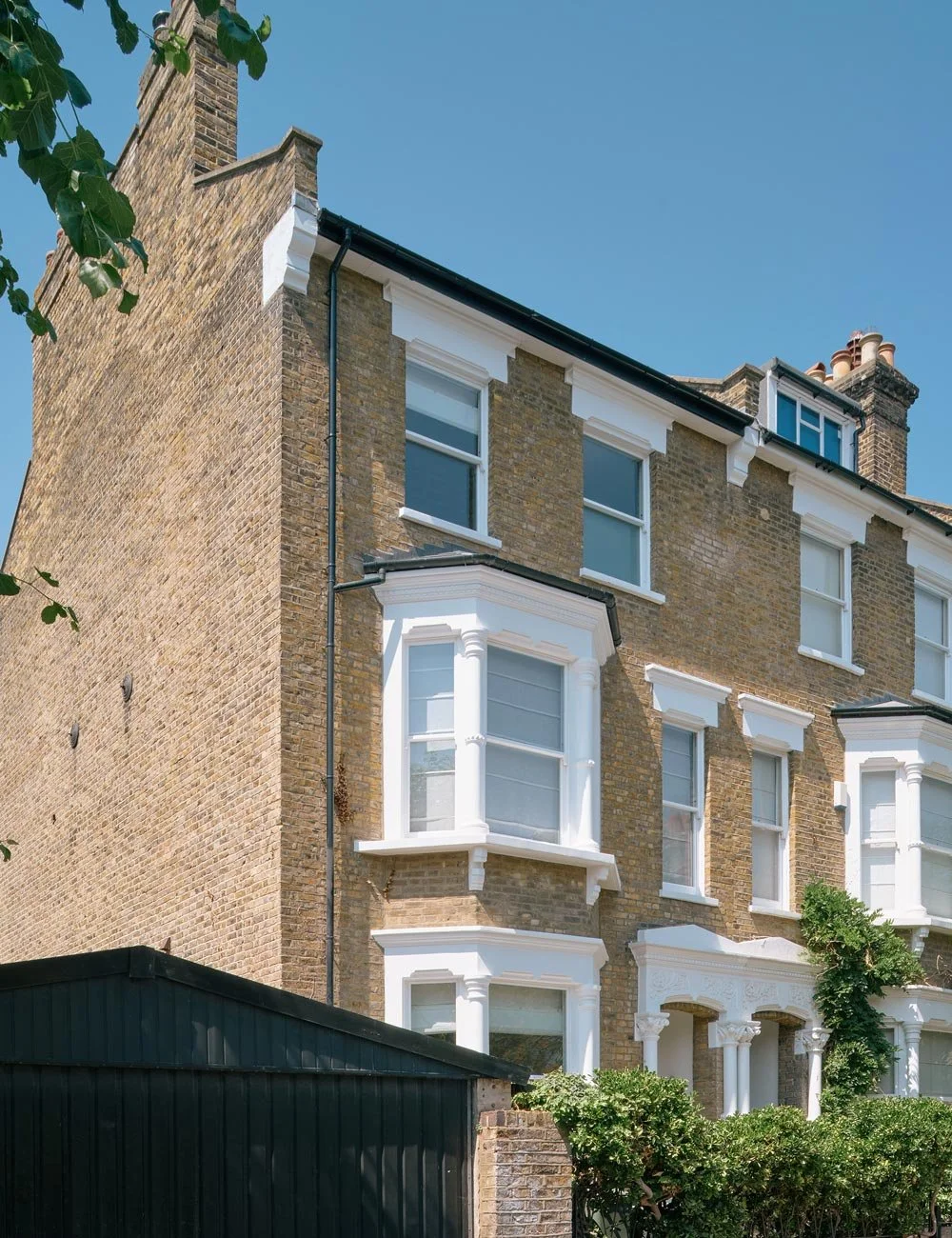 Exterior of a late 19th-century Victorian townhouse in North London.