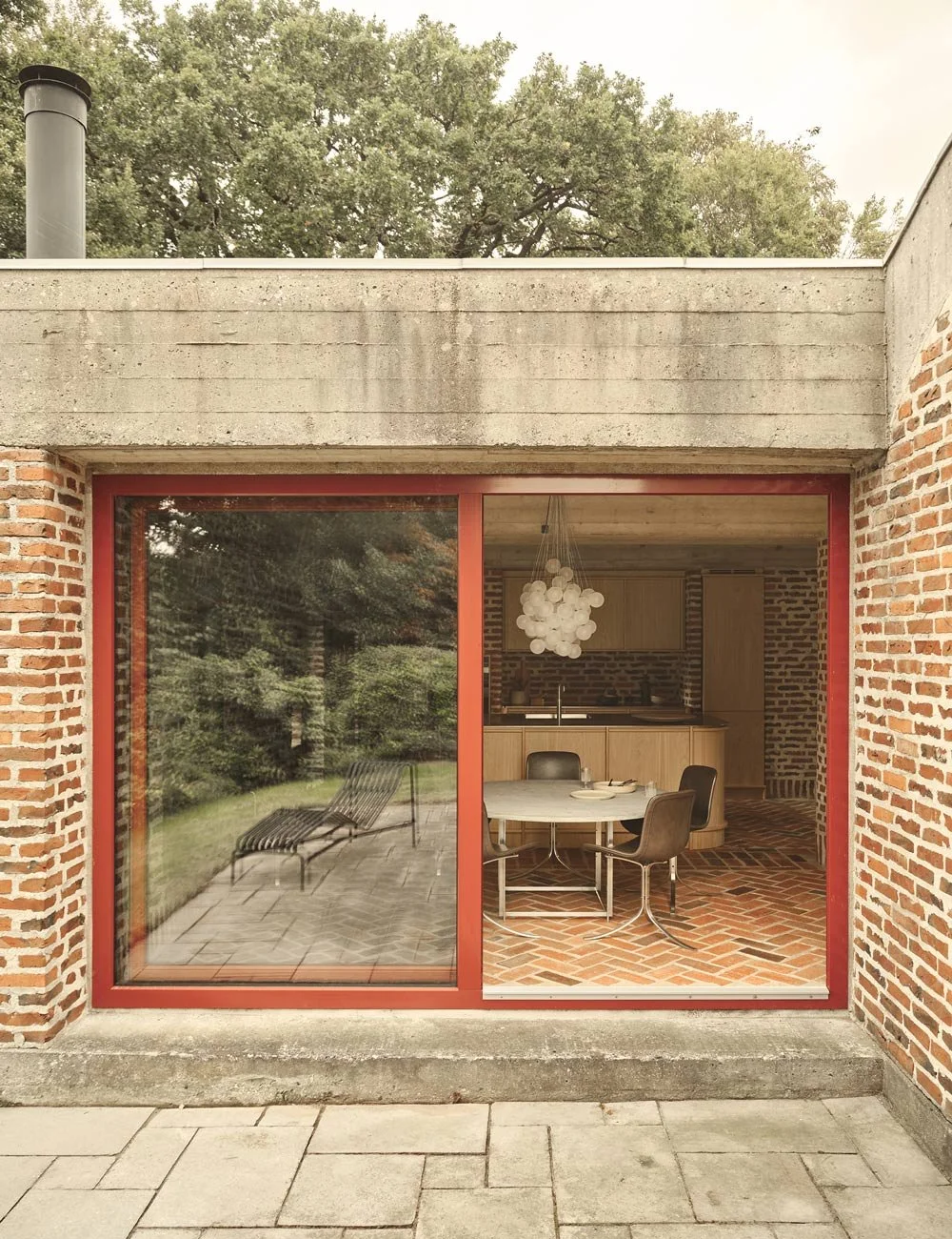 1970s Danish modernist brick house with Brutalist influences.