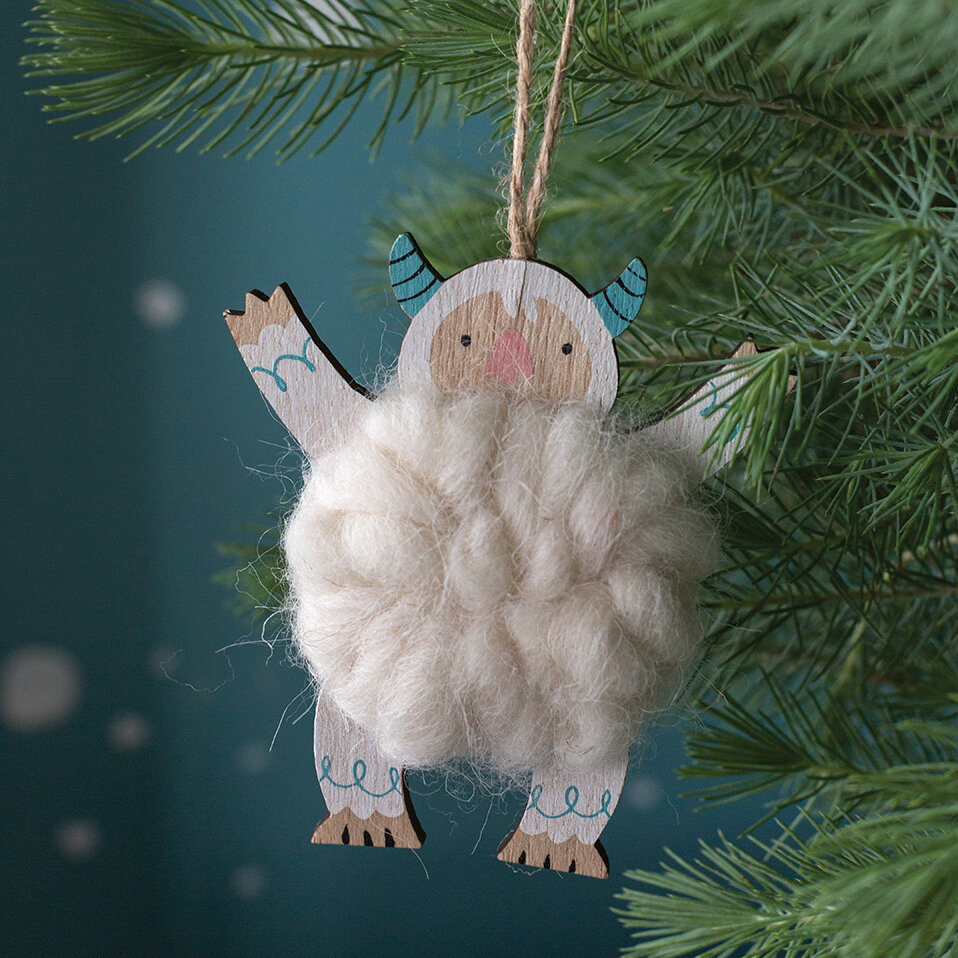 Yeti Cuddle Ornament - Arms Down — Sylvia Draws Shop - Adorable
