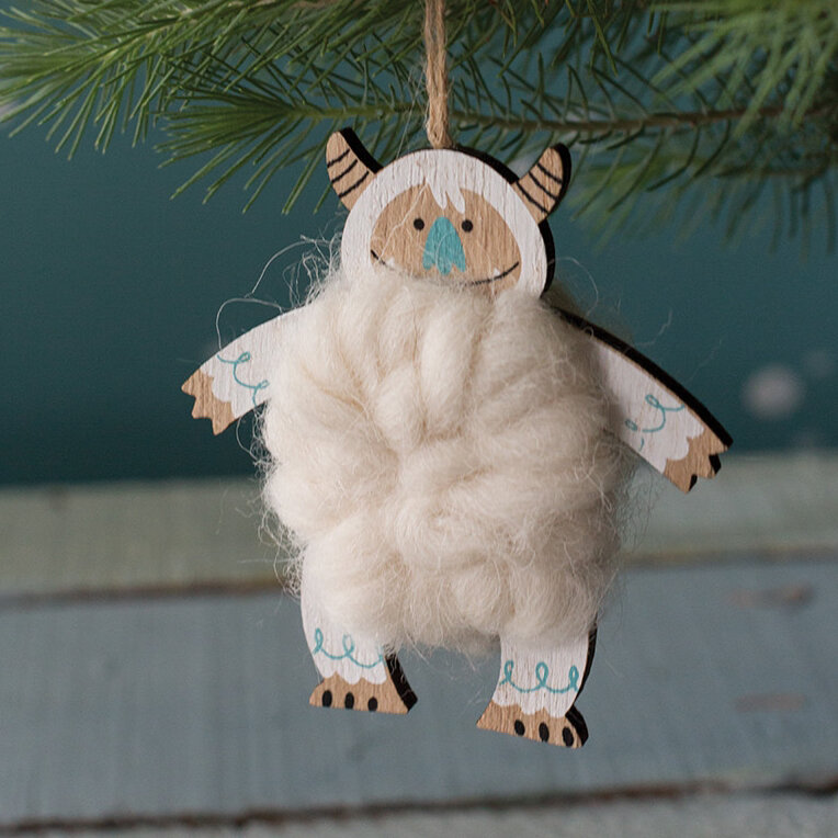 Yeti Cuddle Ornament - Arms Down — Sylvia Draws Shop - Adorable
