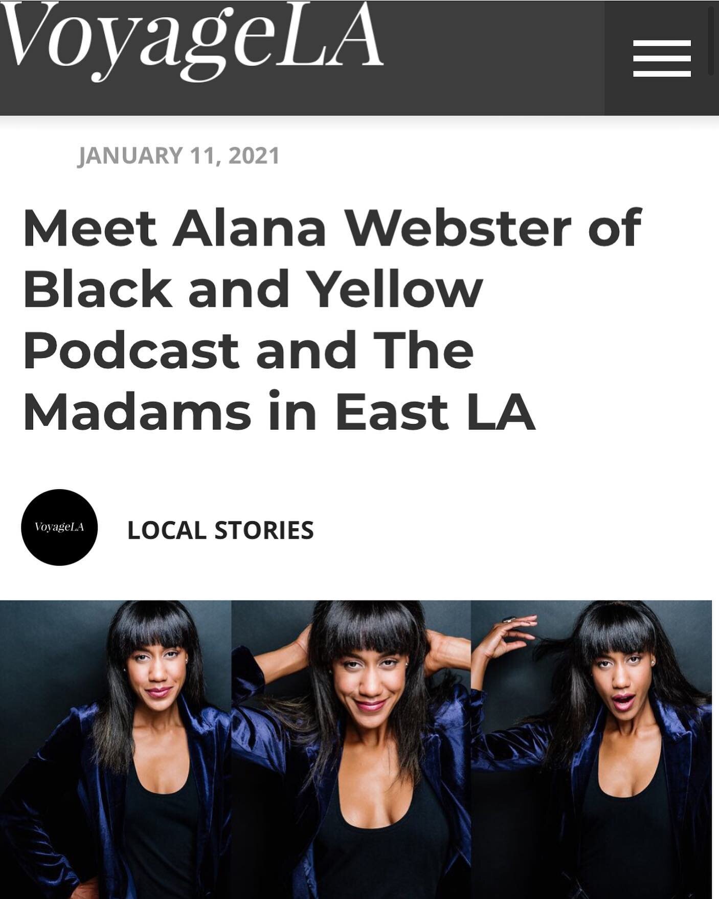 Exciting news for little ol&rsquo; me! Thank you @voyagelamag for making me feel too legit to quit, and @natalieperezdp for the recommendation! 

Check out the article here:

http://voyagela.com/interview/meet-alana-webster-of-black-and-yellow-podcas