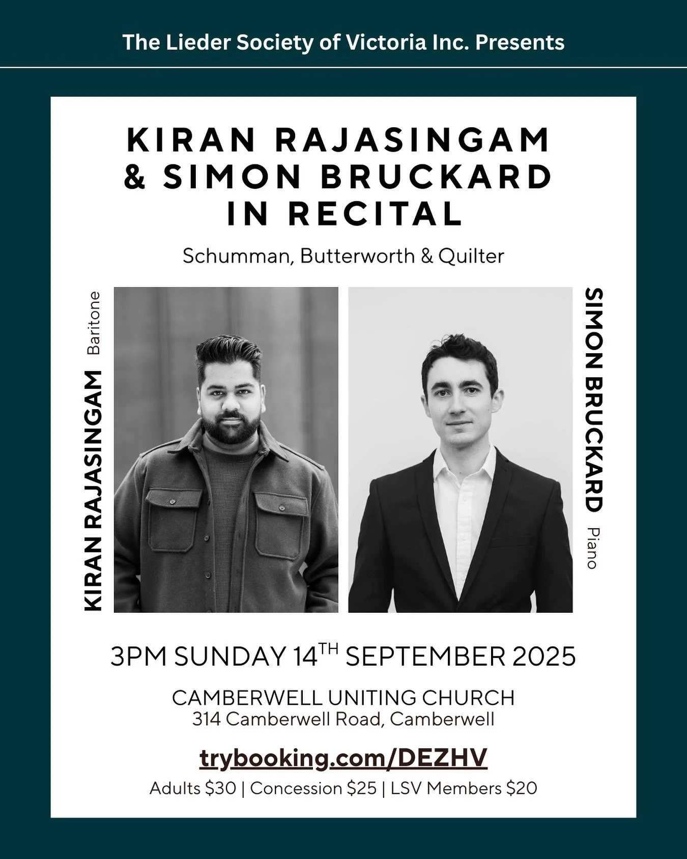 📣 UPCOMING PERFORMANCE 📣

3pm, Sunday 14th September
Camberwell Uniting Church
Tickets - Link in bio

Come and join @bruckardsimon and me for an afternoon of music making presented by The Lieder Society of Melbourne. Fresh off the road touring the 