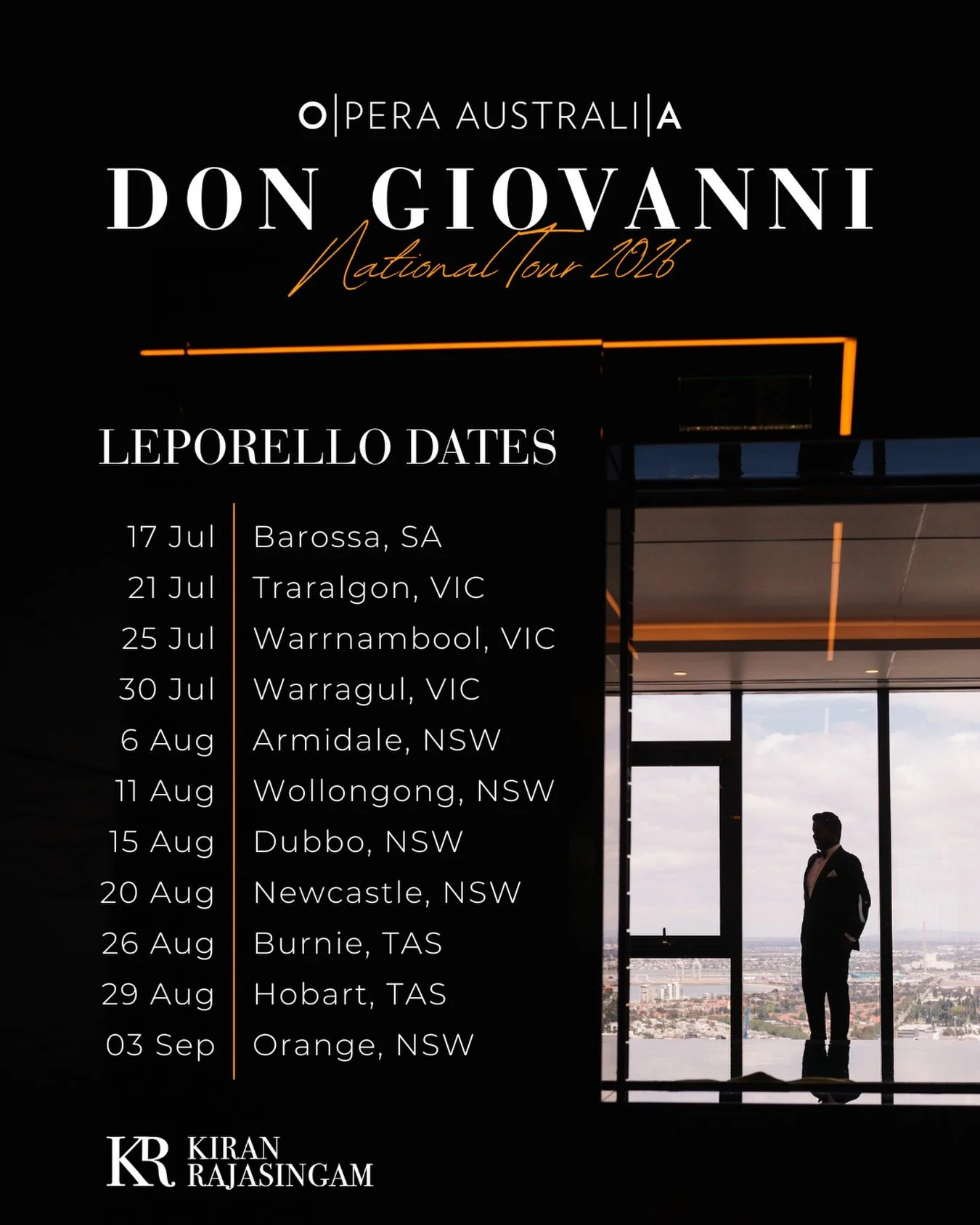 ⭐️📣 Performance Dates 📣⭐️

As we get closer to hitting the road for this year&rsquo;s National Tour of Don Giovanni for Opera Australia, I&rsquo;m excited to share the dates and cities that I will be performing as Leporello. 

For those shows I&rsq