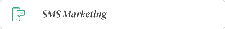 Black banner with green SMS chat icon and the text 'SMS Marketing' in gray.