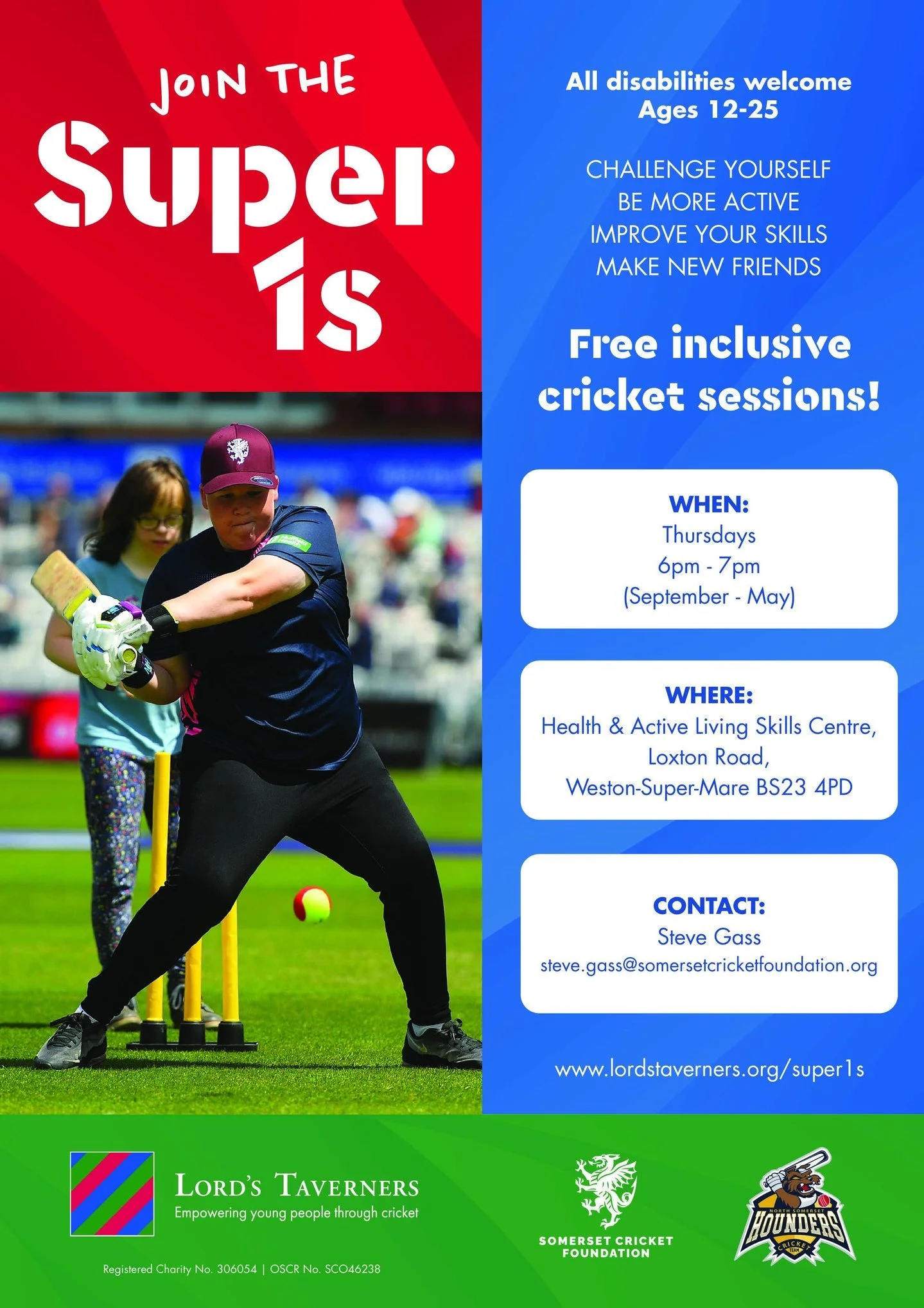 Free inclusive cricket sessions with Super 1s 🏏
Contact details on the flyer 👀

#inclusiveactivities #cricket #northsomerset #send