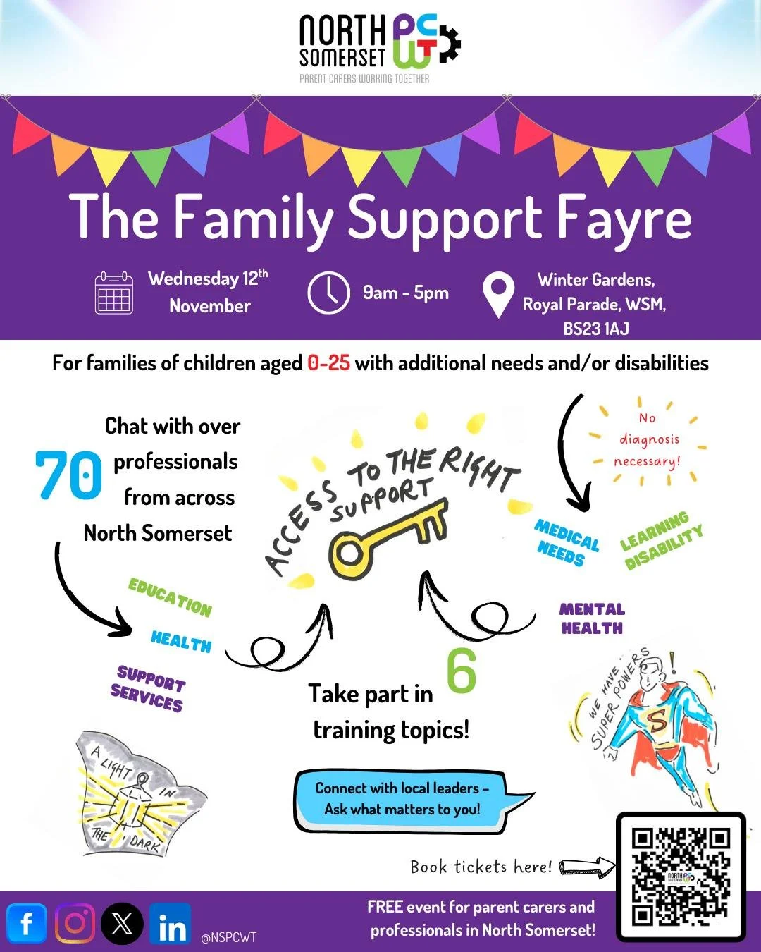 Join us at the Family Support Fayre&mdash;your essential one-stop event for vital resources and information to support your children and young people 💫

This isn't just a fair; it's a chance to:

🤝Find the support services you need.

🗣️Share your 