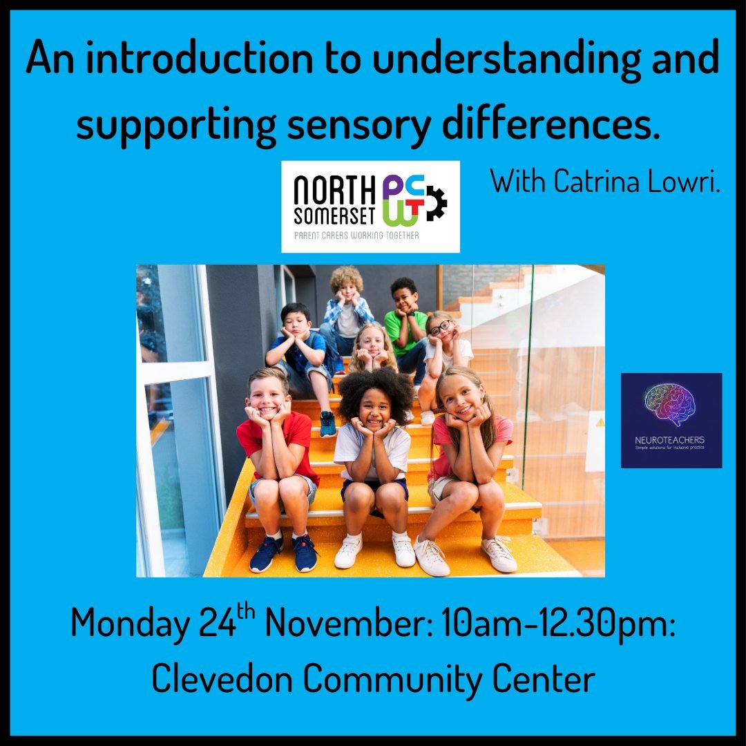 Another round of our hugely popular introductory sessions are back in flow, starting with understanding sensory differences! 

The workshop will give you strategies that you can use with your child. Alongside this by gaining an understanding of the b