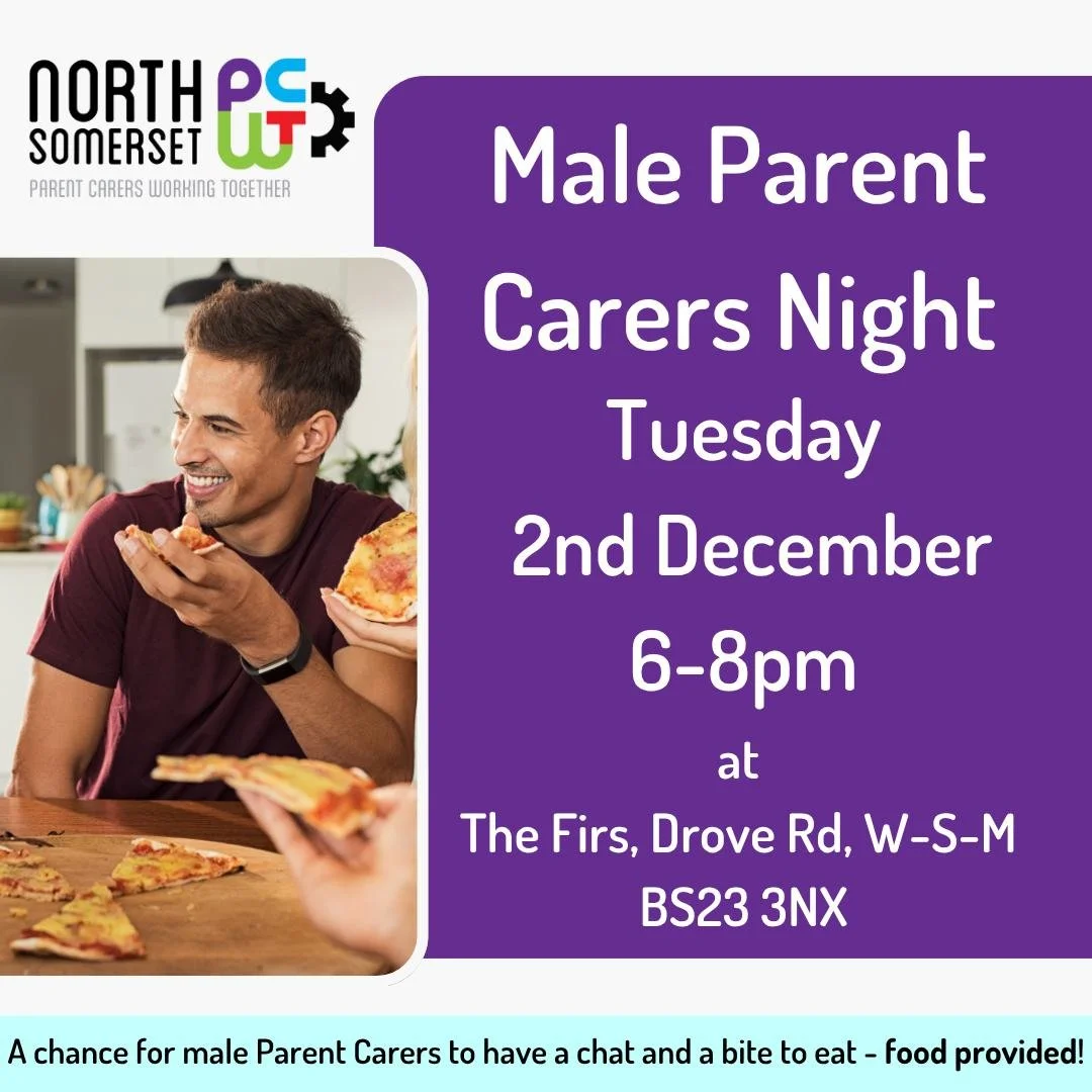 📣 Calling all Male Parent Carers - Drop in, have some food and chat with your peers 🙌 🍕🌯🍛

Why just for men? While all carers face challenges, research shows men often report feeling less comfortable seeking help. It is important to provide a sa