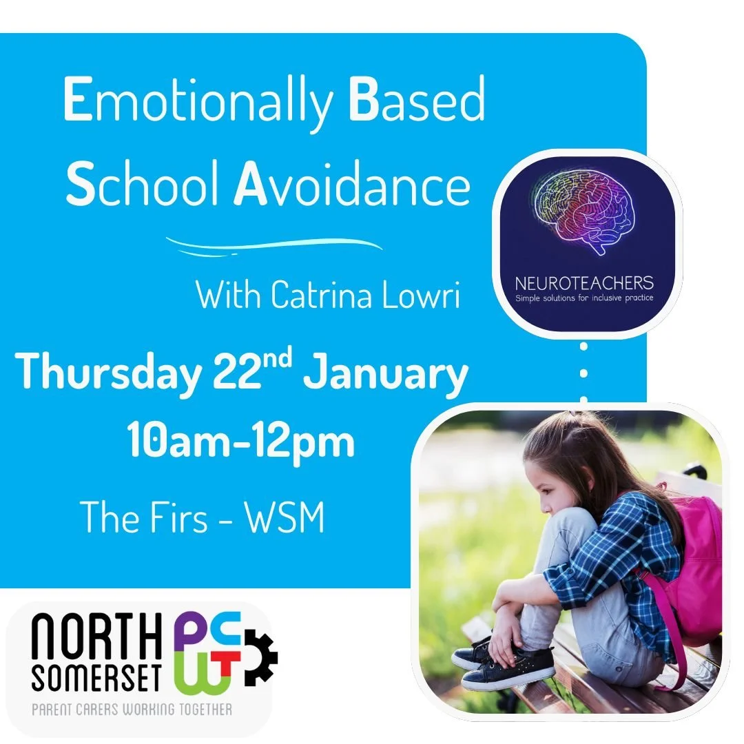 Back in the new year with a bang! 
Our most popular training session Emotionally Based School Avoidance is back. If you have a child who is struggling to attend school, or you are starting to pick up those signs that they are finding attending diffic