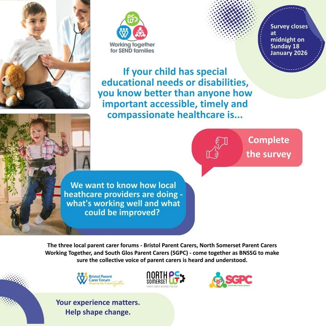 ✨ Parent Carers &ndash; We Need Your Voice! ✨

Navigating health services with a child or young person with SEND can be challenging &mdash; and no one understands this better than parent carers.

We&rsquo;re running a Health Services Survey to find o