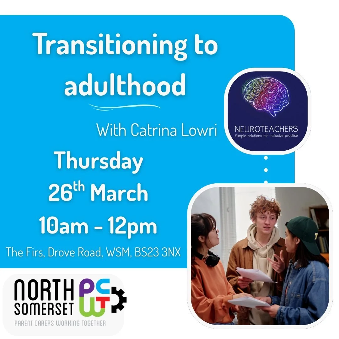 Brand new transitioning to adulthood training is ready to book! 

Through clear explanations, real-life examples, and opportunities for discussion, this training empowers parent carers with the knowledge, confidence, and tools needed to make informed