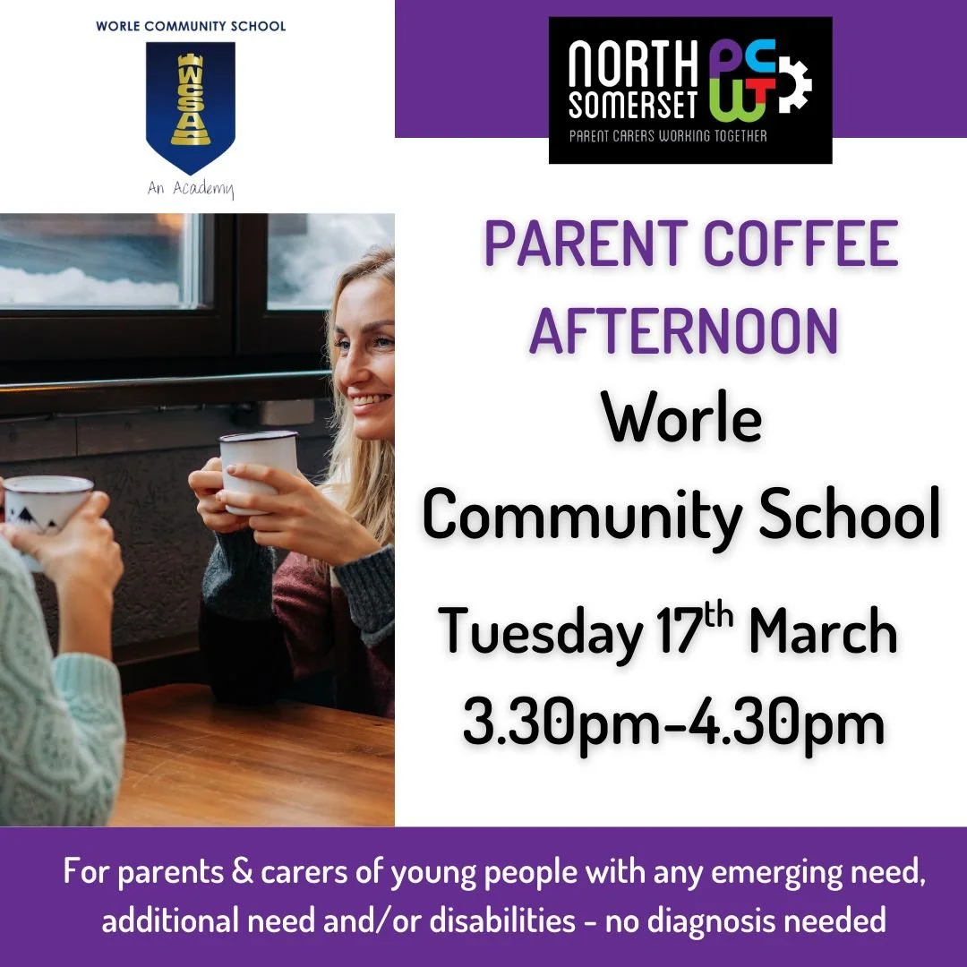 📣 Parent Carers with children at Worle School &mdash; this one&rsquo;s for you! 🙌

Join us for a drink ☕ and a friendly chat about any concerns or emerging needs your child may have. We&rsquo;re here to listen 🤝 and to signpost you to the right su