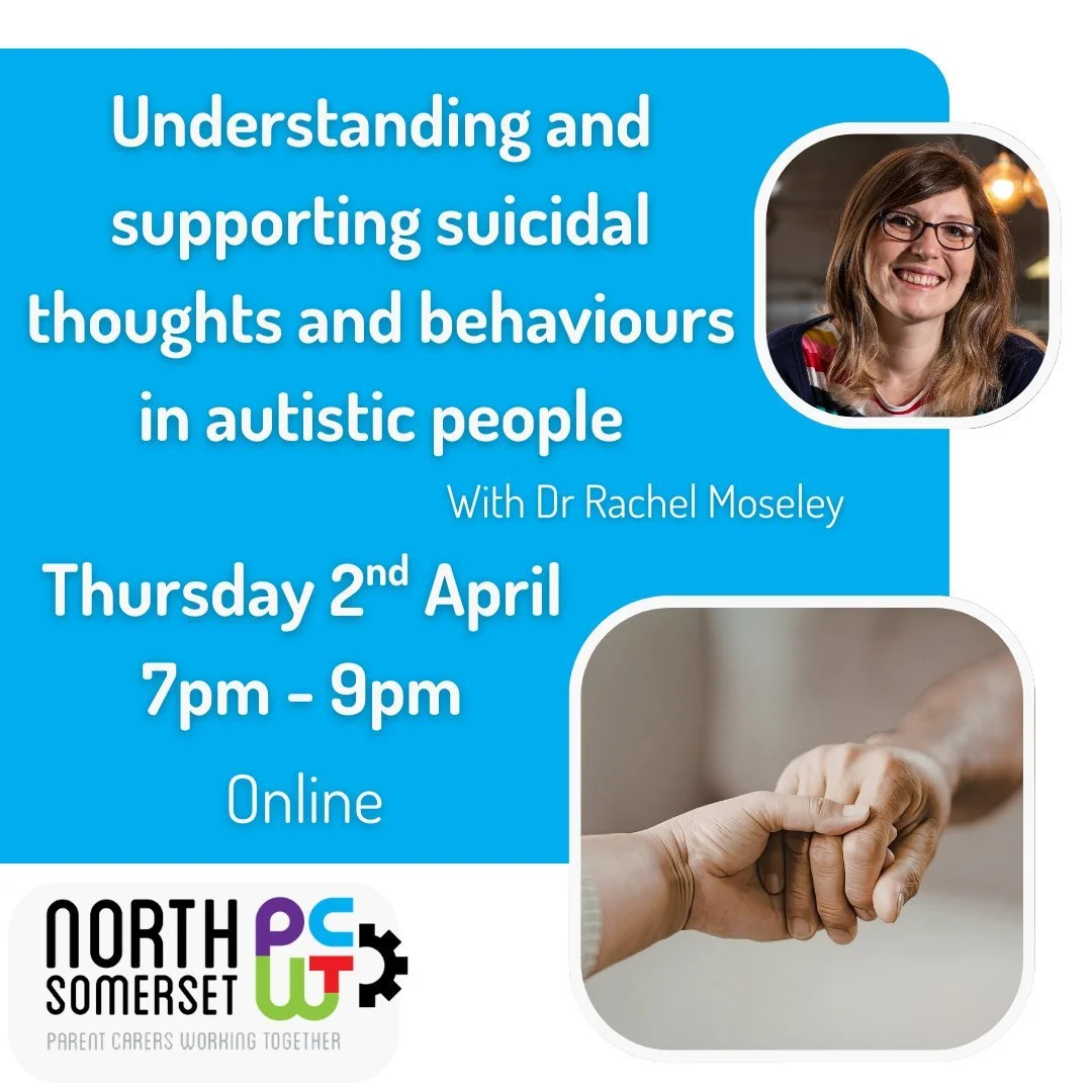 If this training topic is something you can recognize within your home, or you know of a family with these challenges, we welcome you to join us and Dr Rachel Moseley for this new training on understanding and supporting suicidal thoughts and behavio