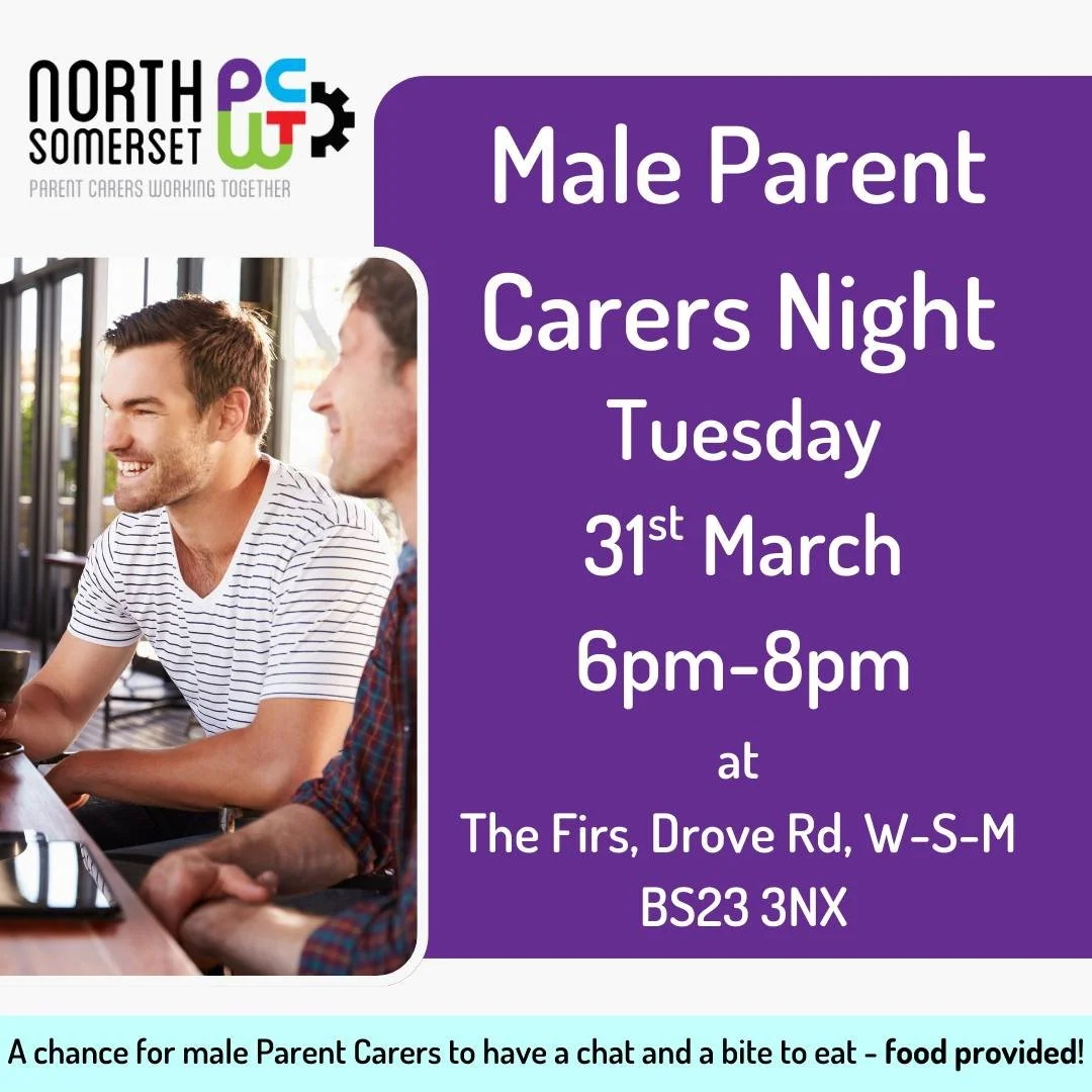 📣 Calling all Male Parent Carers - Drop in, have some food and chat with your peers 🙌 🍕🌯🍛

Why just for men? While all carers face challenges, research shows men often report feeling less comfortable seeking help. It is important to provide a sa