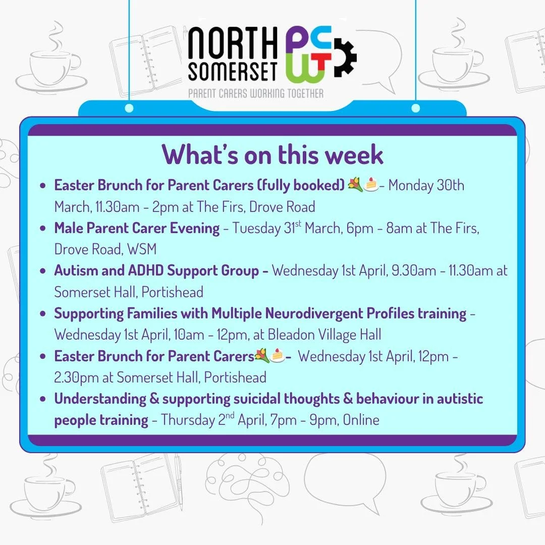 👀🤩🗓️ Here&rsquo;s what&rsquo;s coming up in the week ahead&hellip;

It's the week before Easter and our  popular brunches are back 😊💜 Our Weston based brunch is fully booked, but there are available spaces in our Portishead brunch - drop us a me
