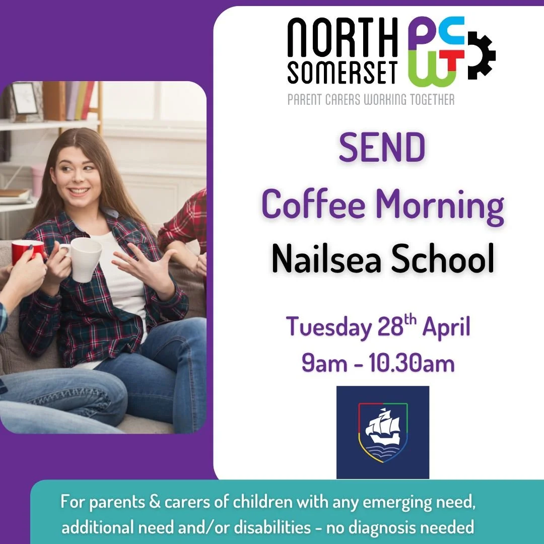 📣 Parent Carers with children at Nailsea School &mdash; this one&rsquo;s for you! 🙌

Join us for a drink ☕ and a friendly chat about any concerns or emerging needs your child may have. We&rsquo;re here to listen 🤝 and to signpost you to the right 