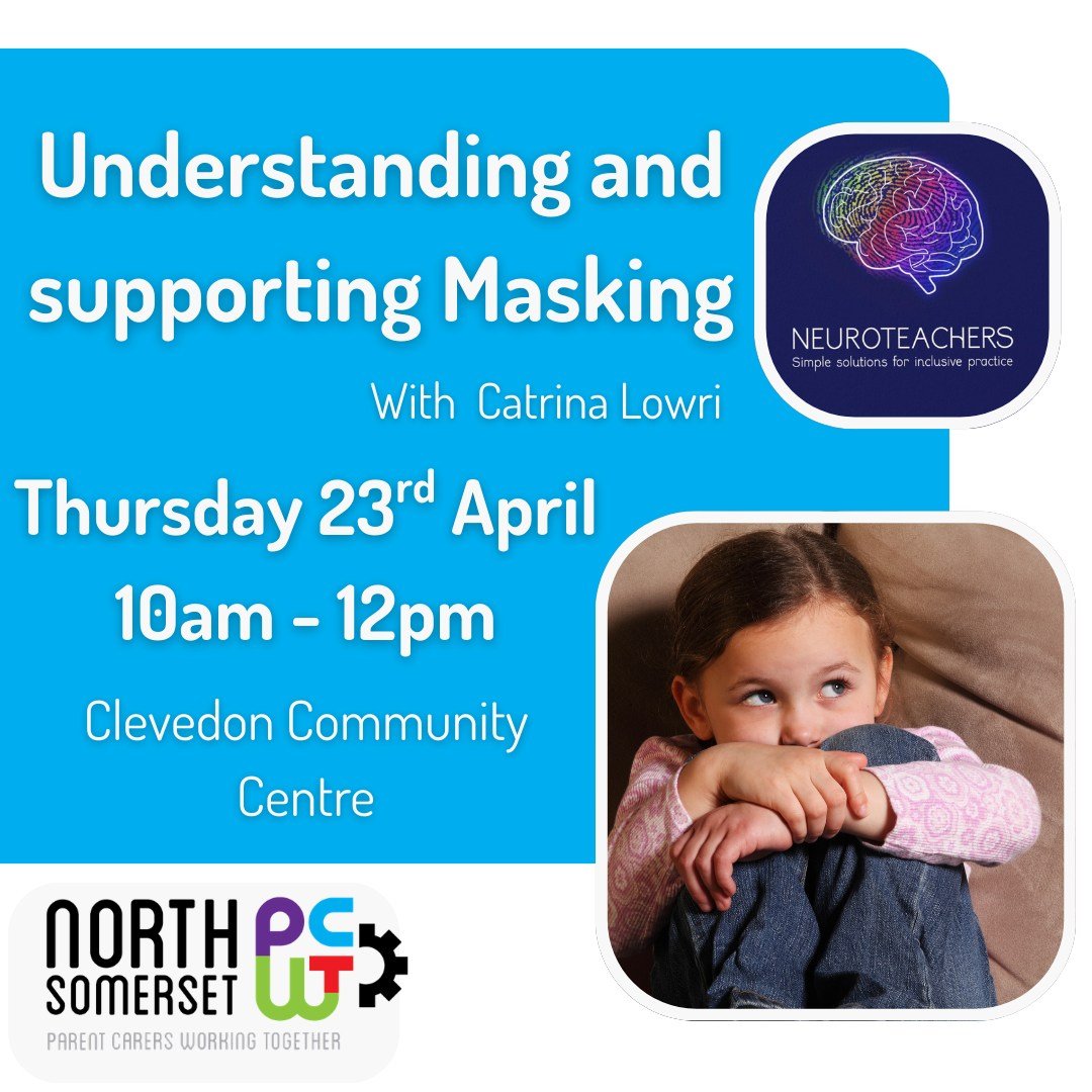 Understanding and supporting masking training is back!

Understanding masking is essential for anyone supporting neurodivergent children and young people. This training is designed for parent carers and professionals who want to recognise when a chil