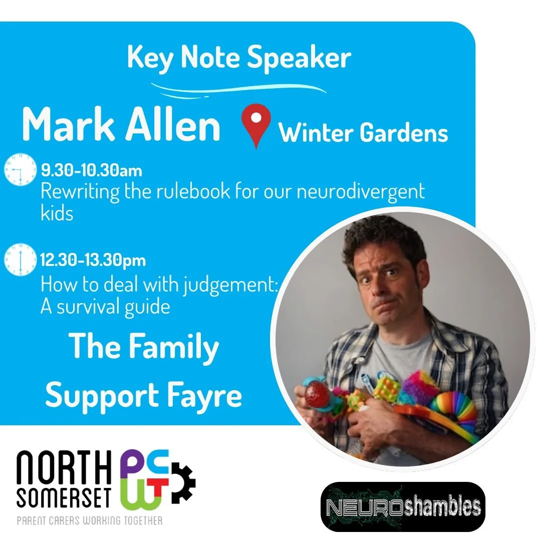 ⭐The Family Support Fayre⭐
📢KEYNOTE SPEAKER📢

We are so excited to bring you Mark Allen! Have you heard of his fab podcast Neuroshambles ?

'As well as being a permanently frazzled Dad of three neurodivergent children and a podcaster, Mark is also 