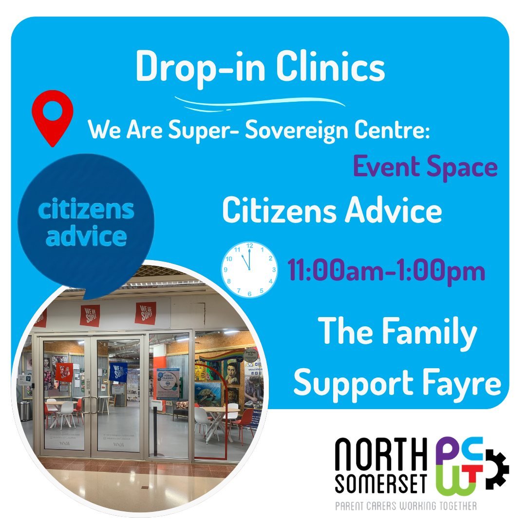 ⭐The Family Support Fayre⭐
🖊️DROP IN CLINICS🖊️

👉This is a fantastic opportunity to literally drop in and speak to people directly and access face to face support🙌
Our online brochure has more details about each of these clinics so make sure to f