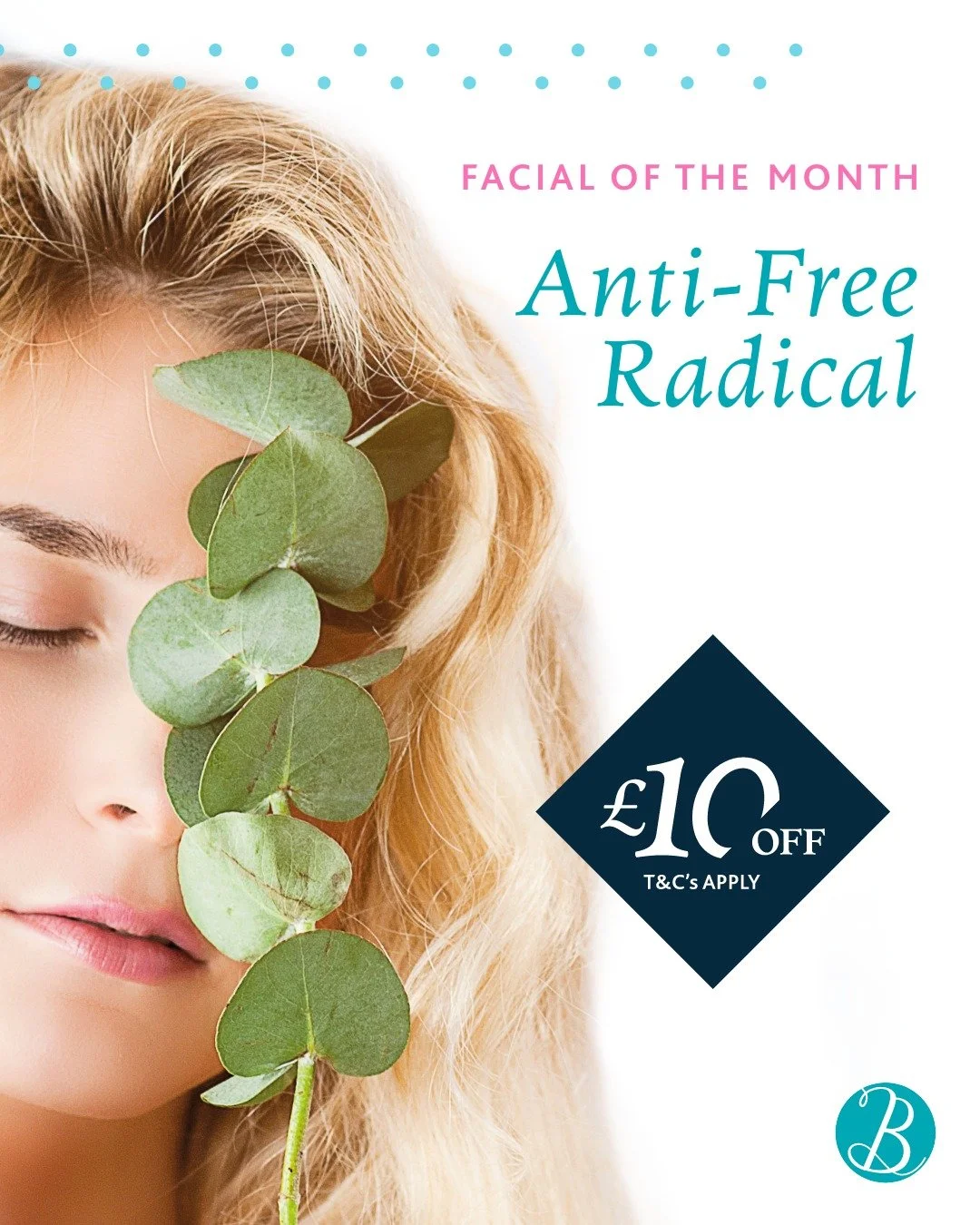 Facial of the Month - Anti-Free Radical Facial

Throughout October, receive &pound;10 off our Anti-Free Radical Facial. 
This facial treatment combats dry, dehydrated, and clinically dry skin conditions. Organic mandarin oil is used to massage the sk