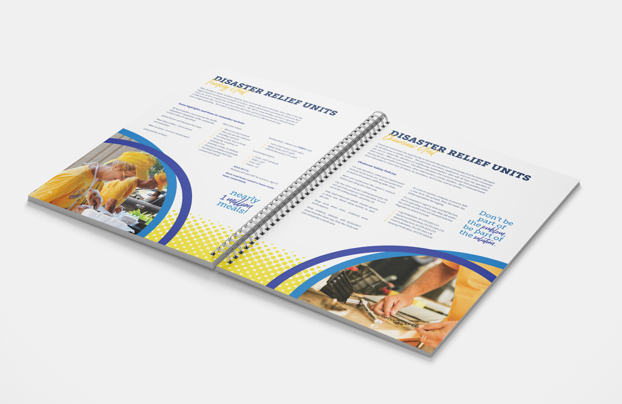 Another sample spread from the Disaster Relief Training Manual